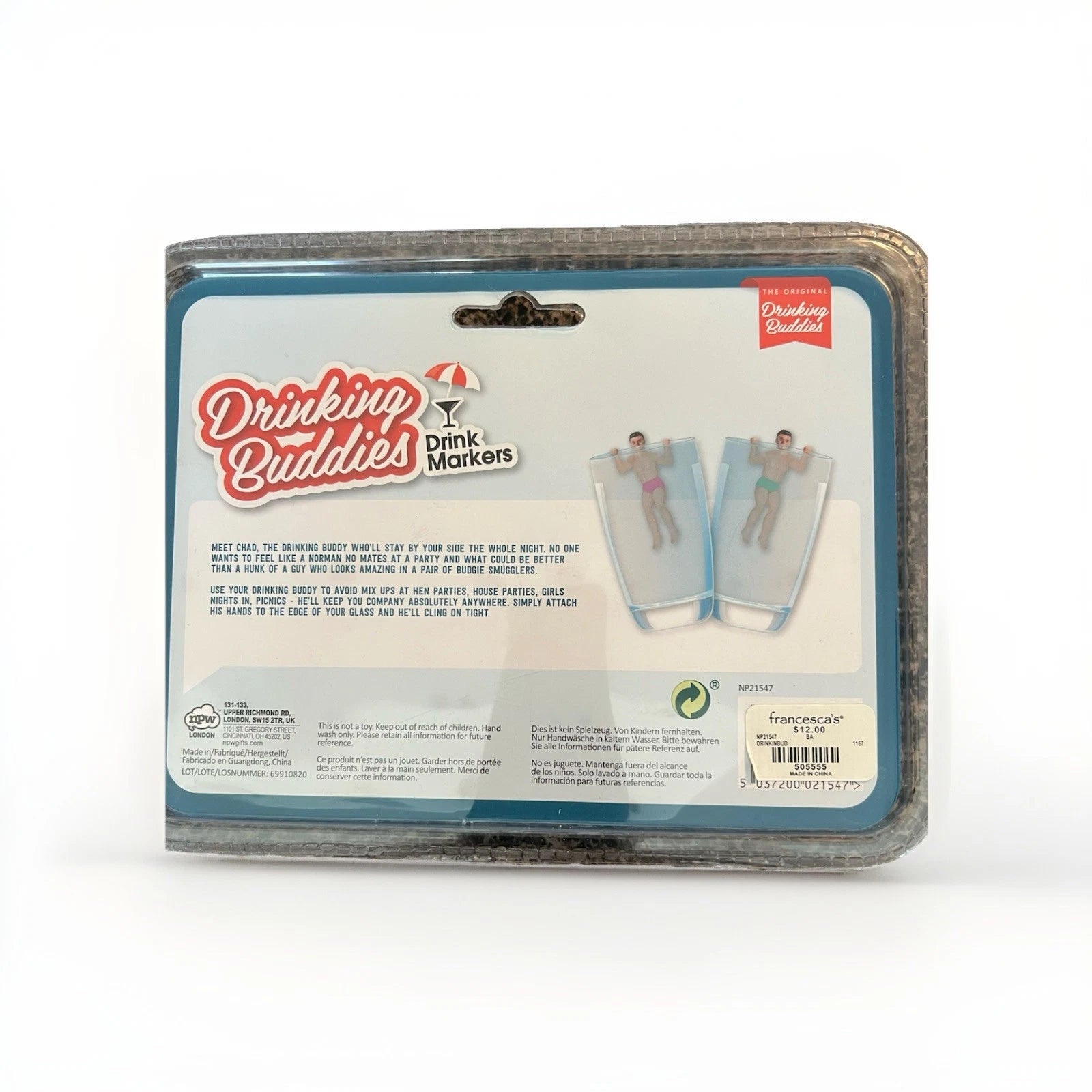 New The Original Drinking Buddies Novelty Buddies Drink Markers Set Of 6 SEALED | eBay