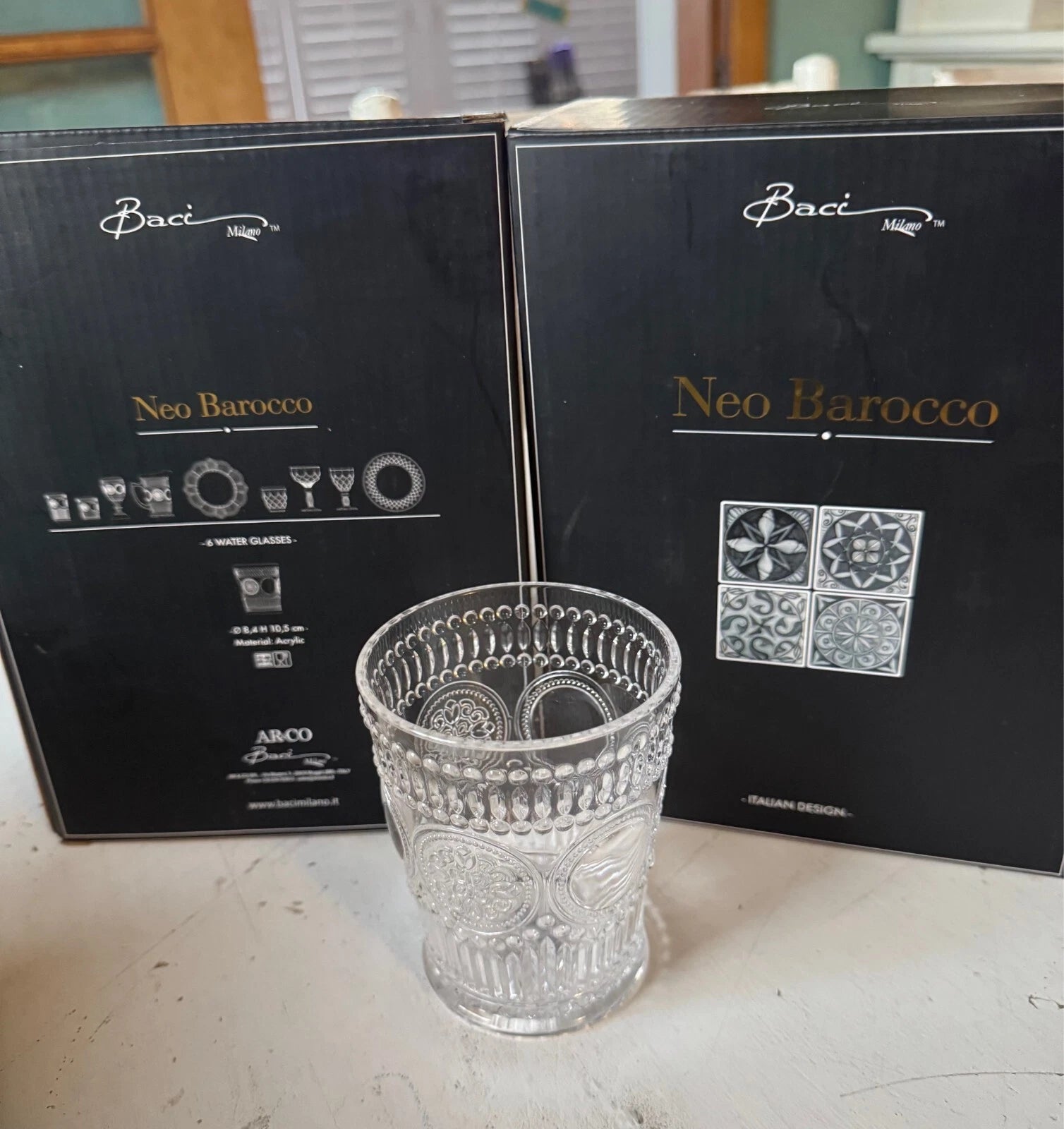 Baci Milano - Neo Barocco Water Glasses from Italy – Set of 12 – New in Box | eBay