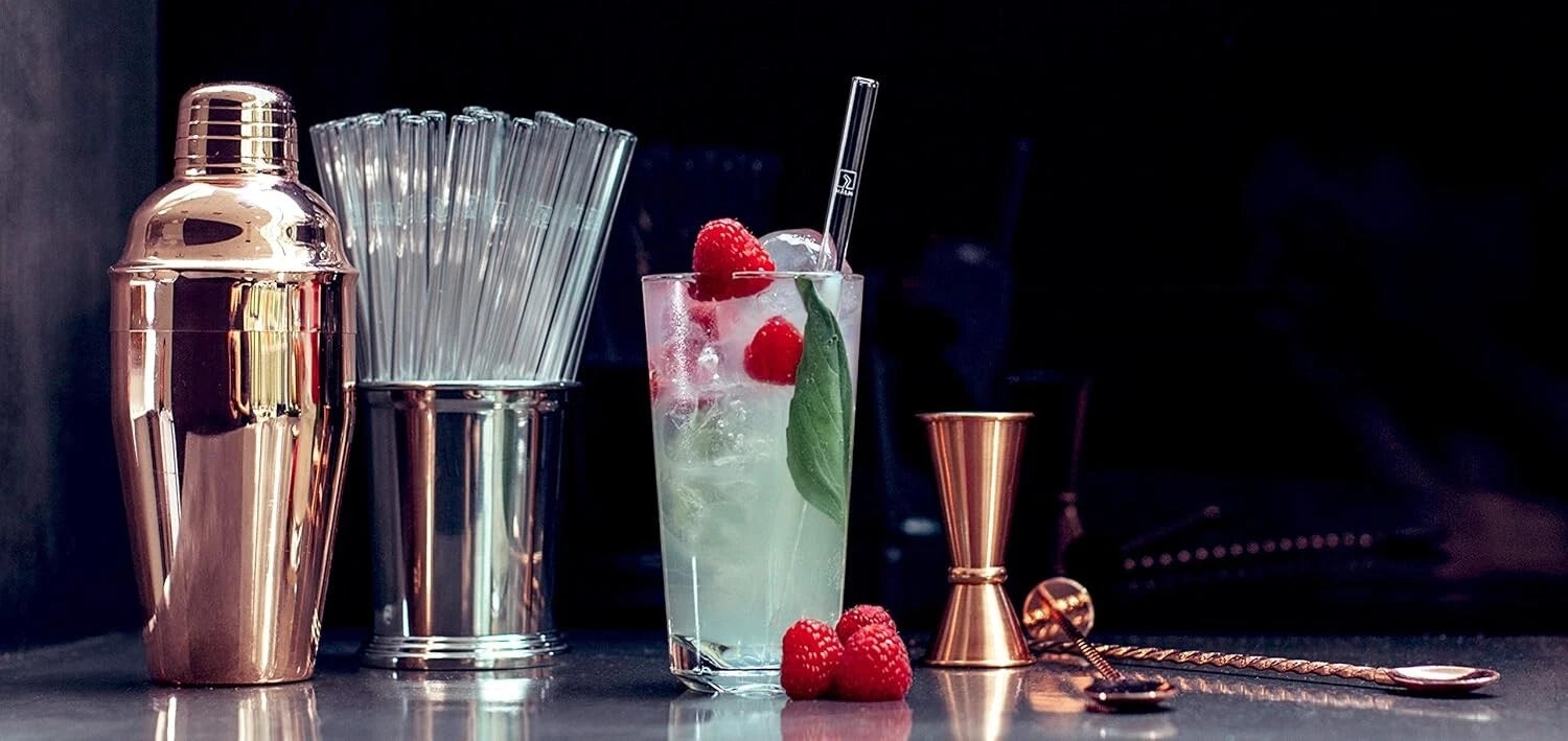 8-Inch Glass Straws Set - 6 Durable Reusable Straws for Smoothies & Cocktails | eBay