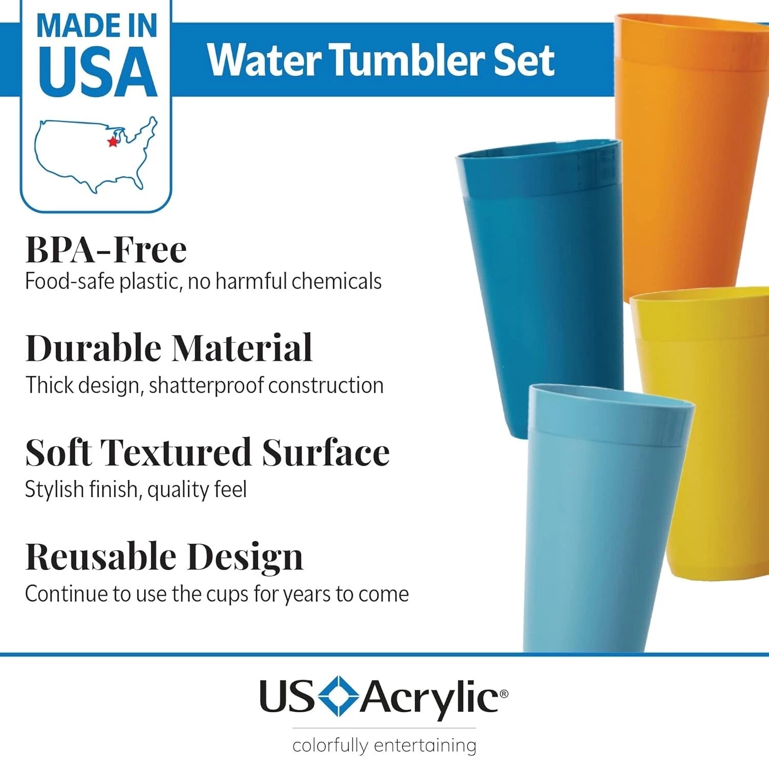 Durable 20oz Stackable Water Tumblers | BPA-Free, Dishwasher Safe Set of 12 | eBay