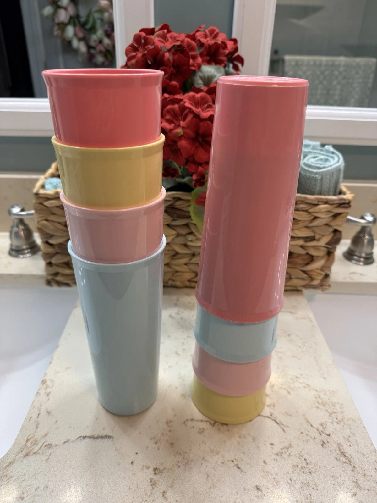 NEW Tupperware 16 oz Tumbler Set of 8 Pastel Colors No Lids BPA Free | eBay