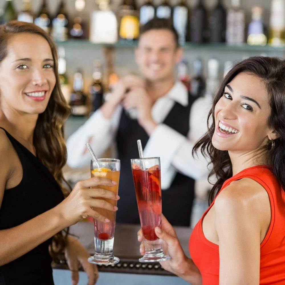 Annvchi 16 Pack Reusable Glass Straws,set Of 6 Straight And 6 Bent Wit | eBay