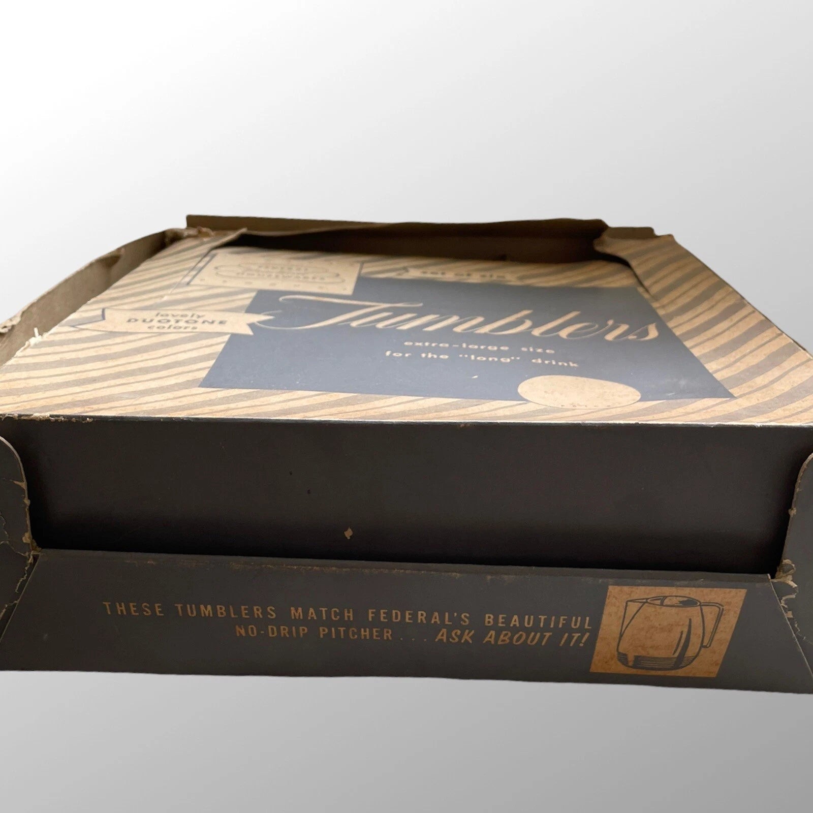 MidCentury Retro Plastic Tumbler Glasses Avocado and gray Federal Houseware NOS | eBay