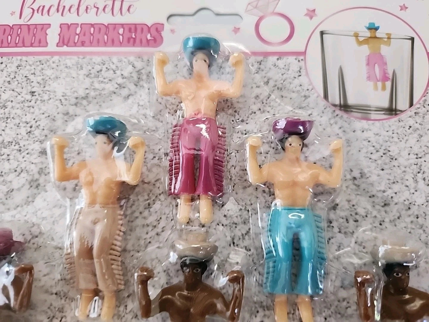 Bachelorette Drink Markers New Set Of 6 Sexy Cowboys Girls Night Gay Interest | eBay