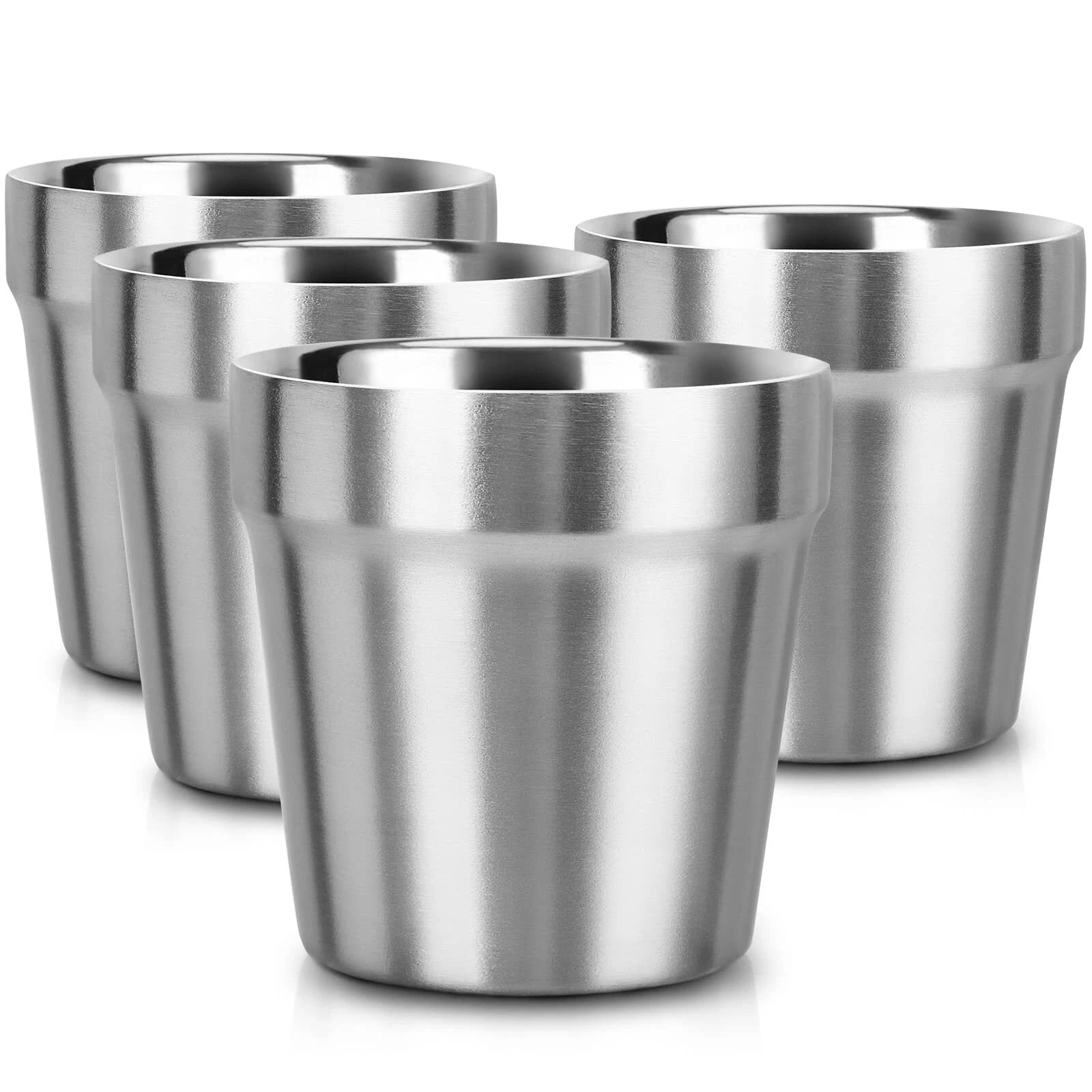 Mini Stainless Steel Cups 6 Oz Set Of 4 Metal Drinking Cups Stackable 304 Stainl | eBay