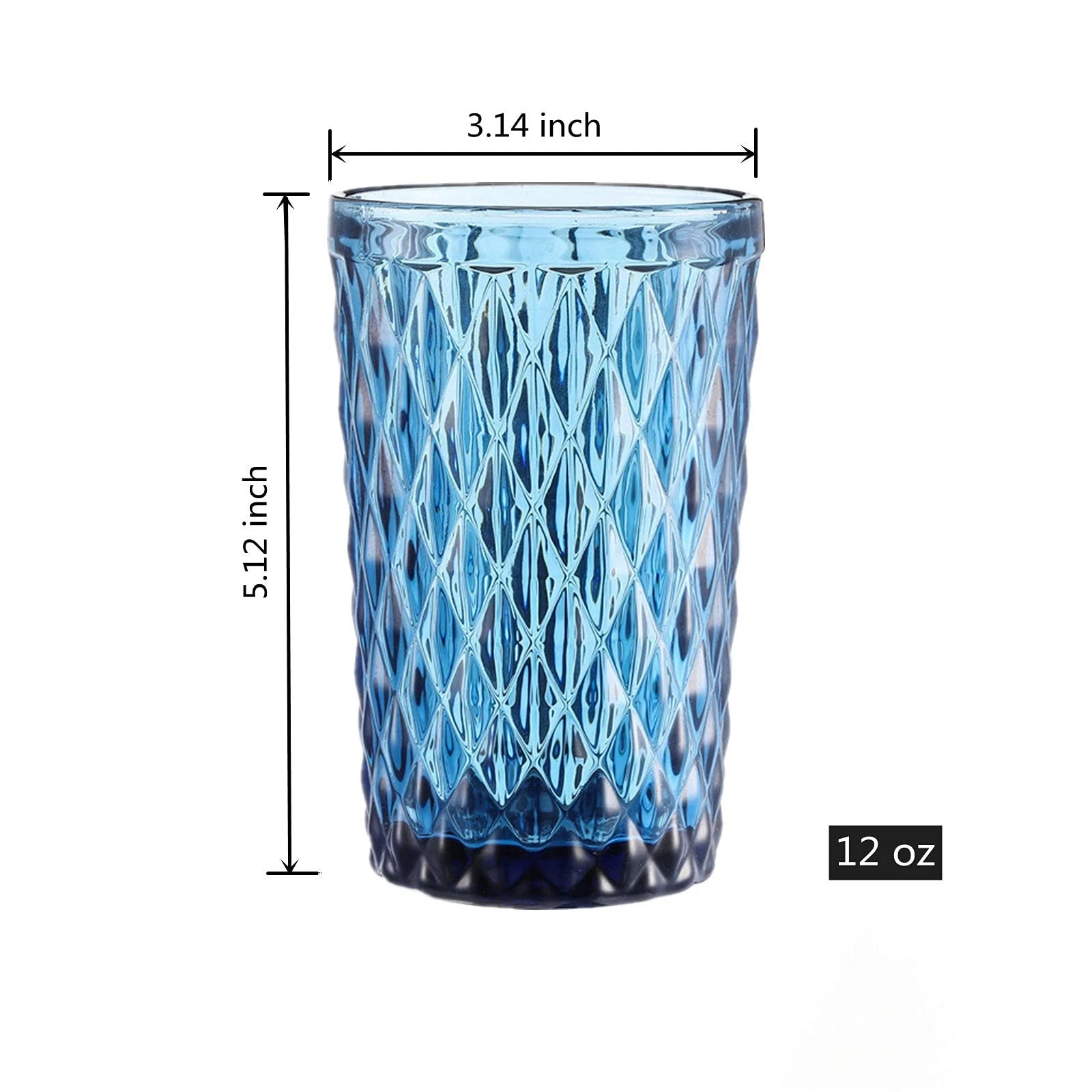 Blue Diamond Glassware Set of 6 - 12 oz Tumblers for Water, Juice, Cocktails | eBay