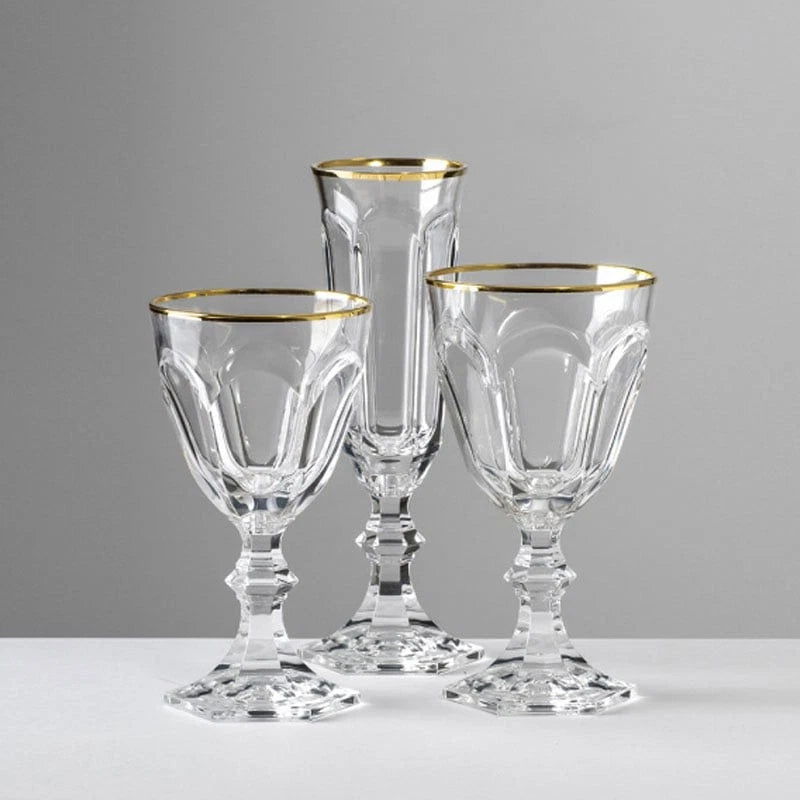 MARIO LUCA GIUSTI Dolce Vita Water Glass 6 Pieces Gold Thread | eBay