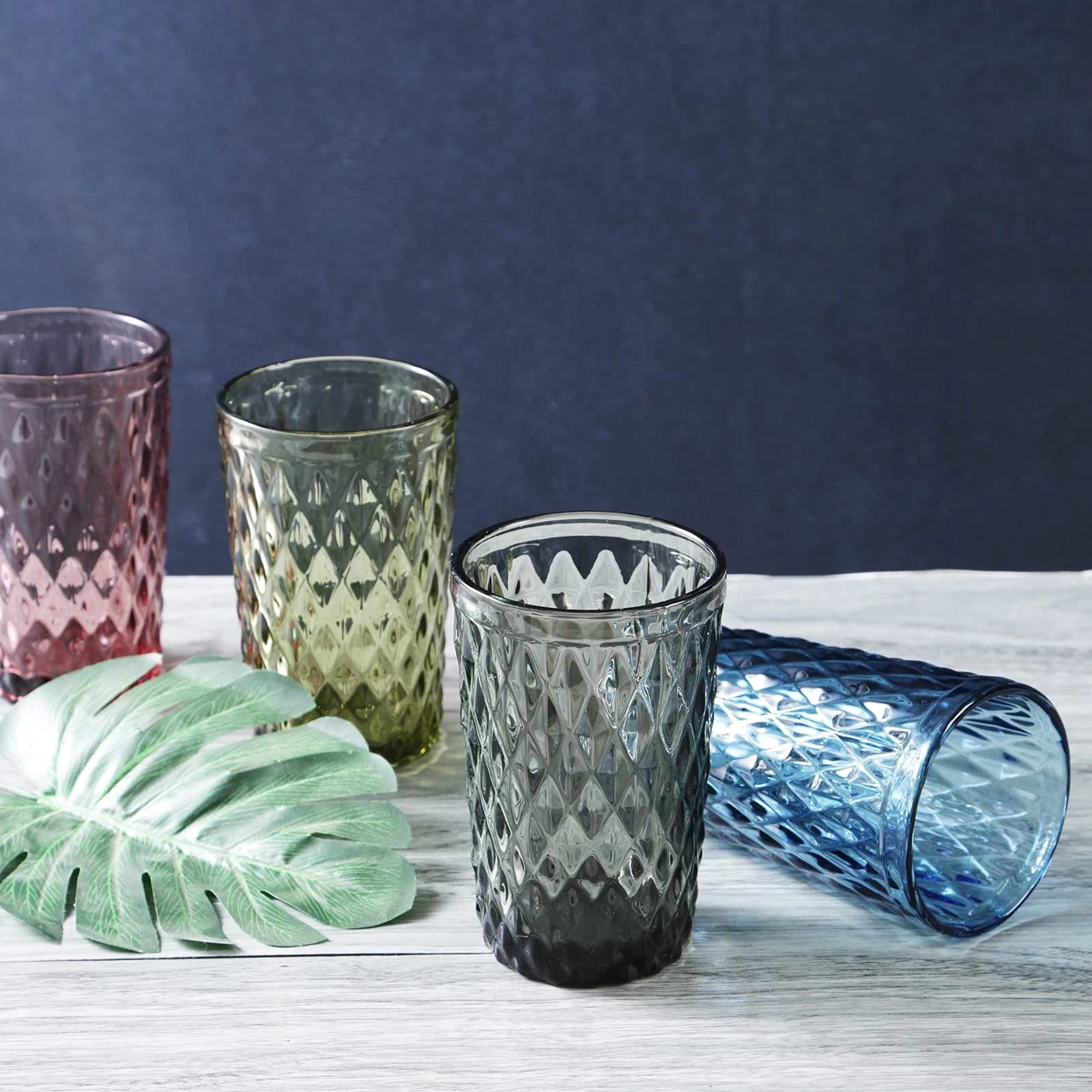 Blue Diamond Glassware Set of 6 - 12 oz Tumblers for Water, Juice, Cocktails | eBay