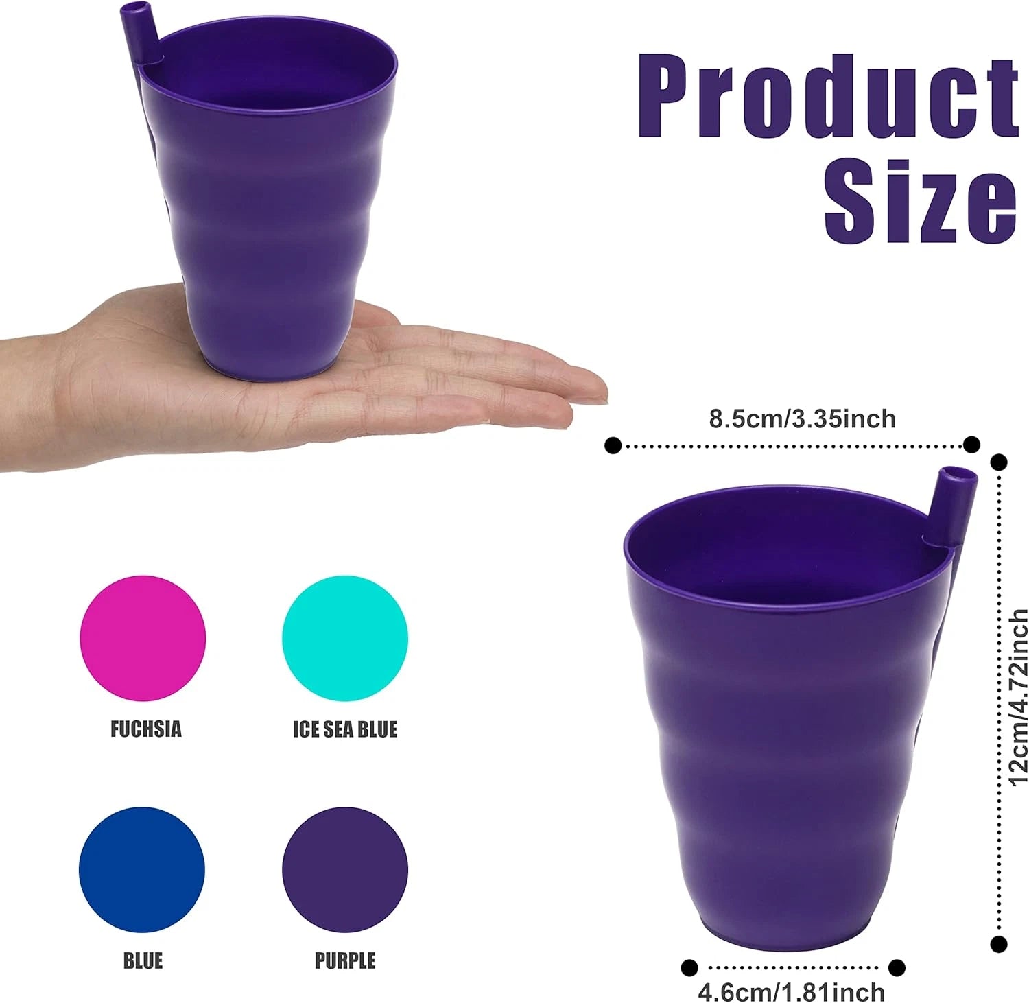 Klickpick Home Kids Cups with Built in Straw - Set of 8 Toddler Drinking Cups wi | eBay