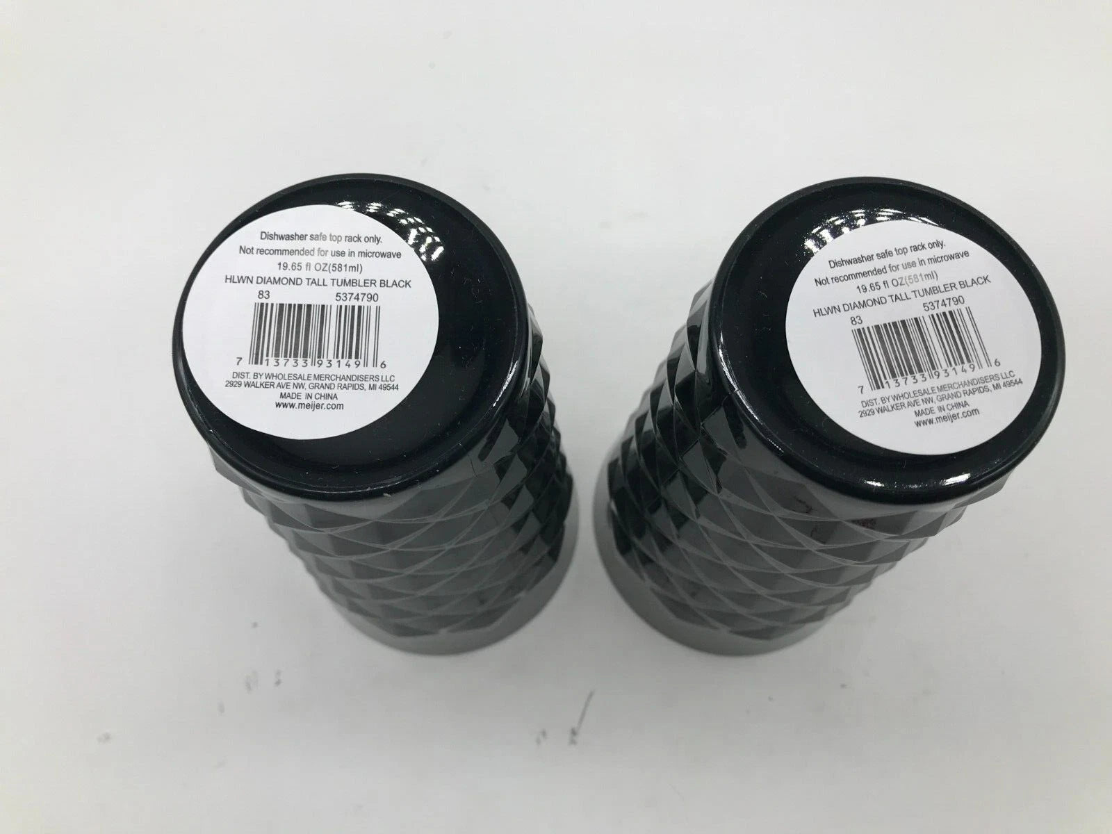 Plastic 19.65oz Diamond Black Tall Tumbler Set For 2 BB02B18016 | eBay