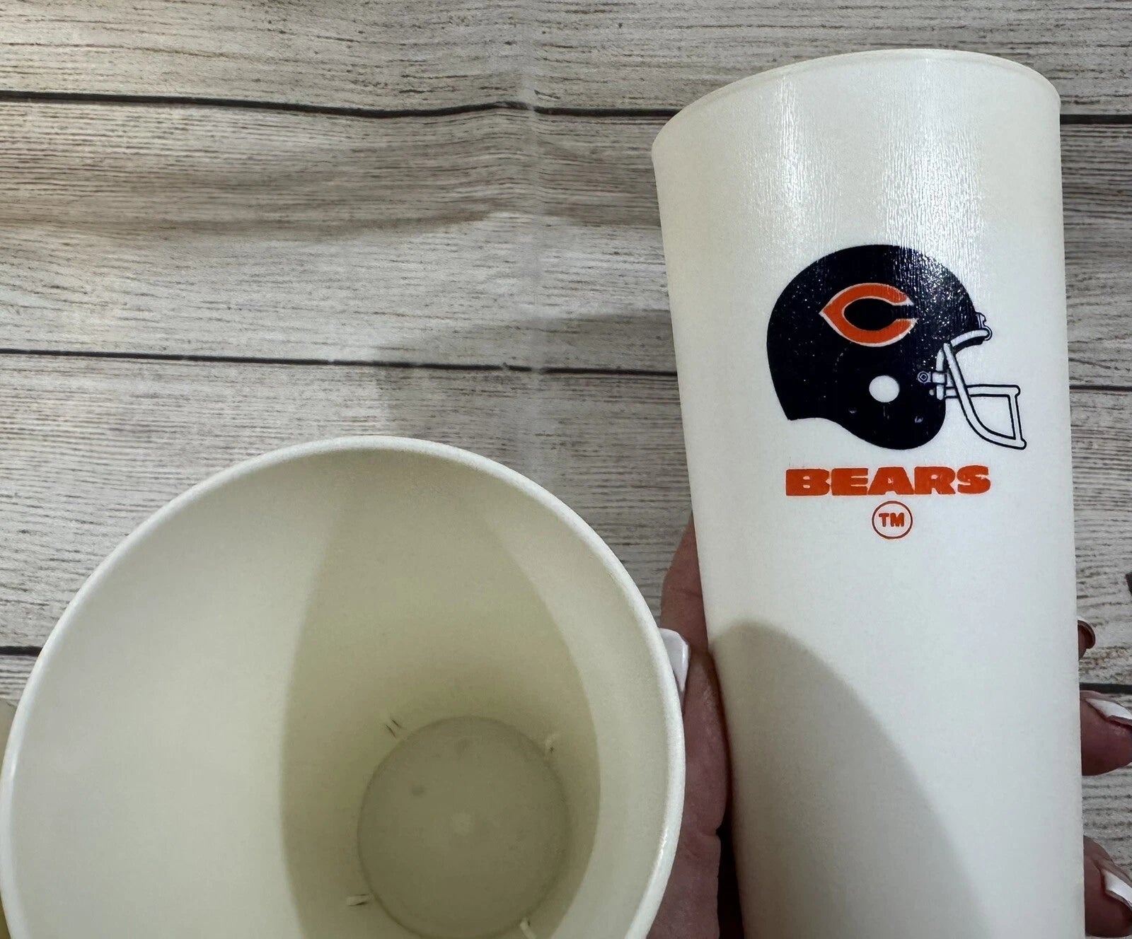 Lot of 6 Vintage Tall White Chicago Bears Tumblers Plastic Drinking Cups TubH4 | eBay