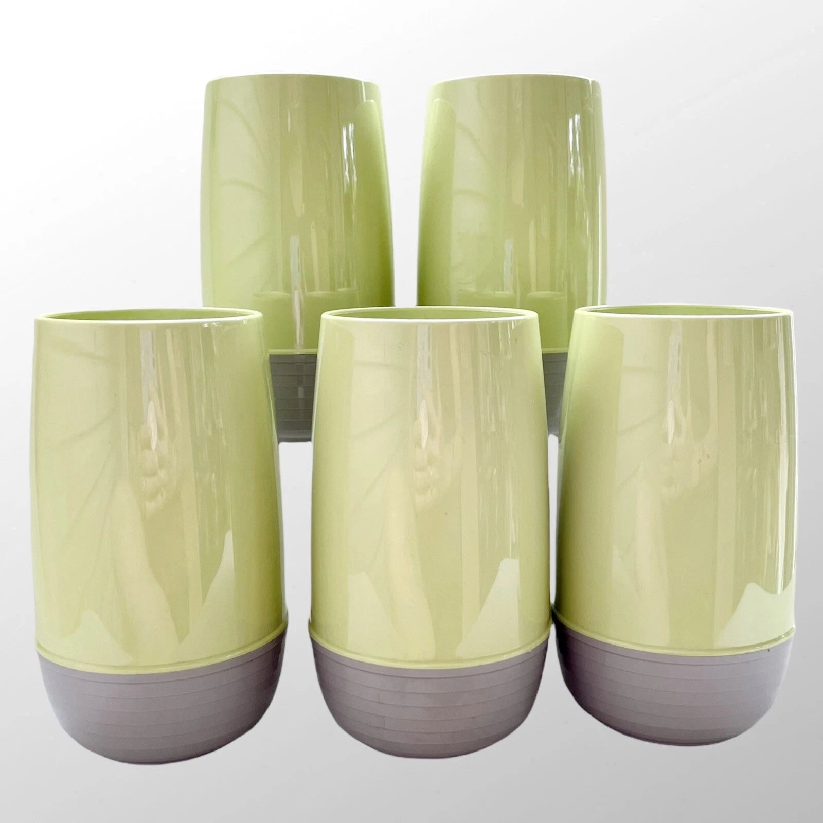 MidCentury Retro Plastic Tumbler Glasses Avocado and gray Federal Houseware NOS | eBay