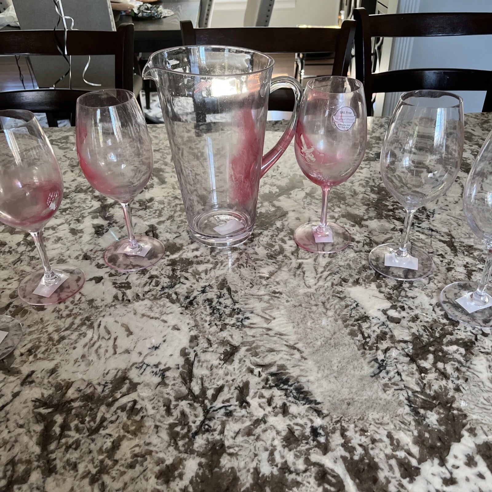 Plastic Pitcher 6 Shatter Proof BPA Tumbler Glasses Cups Pool Patio Damaged | eBay