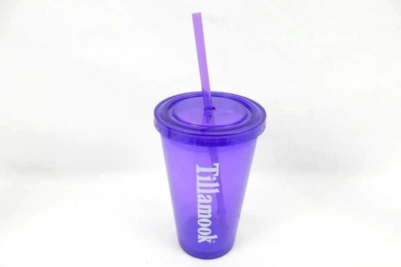 Lot of 3 Tumbler Cups with Straws - Black, White Polka Dot, Purple | eBay