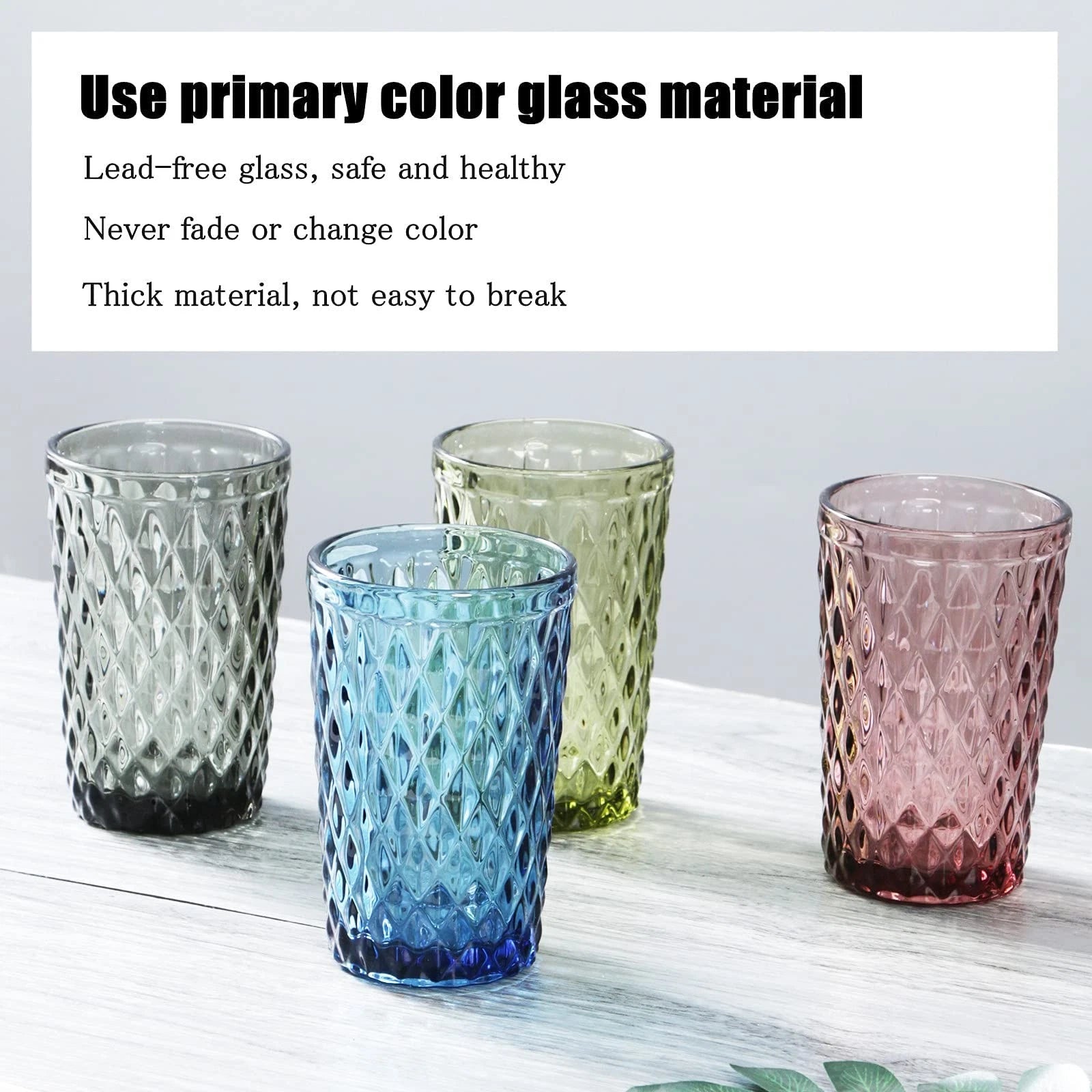 Blue Diamond Glassware Set of 6 - 12 oz Tumblers for Water, Juice, Cocktails | eBay