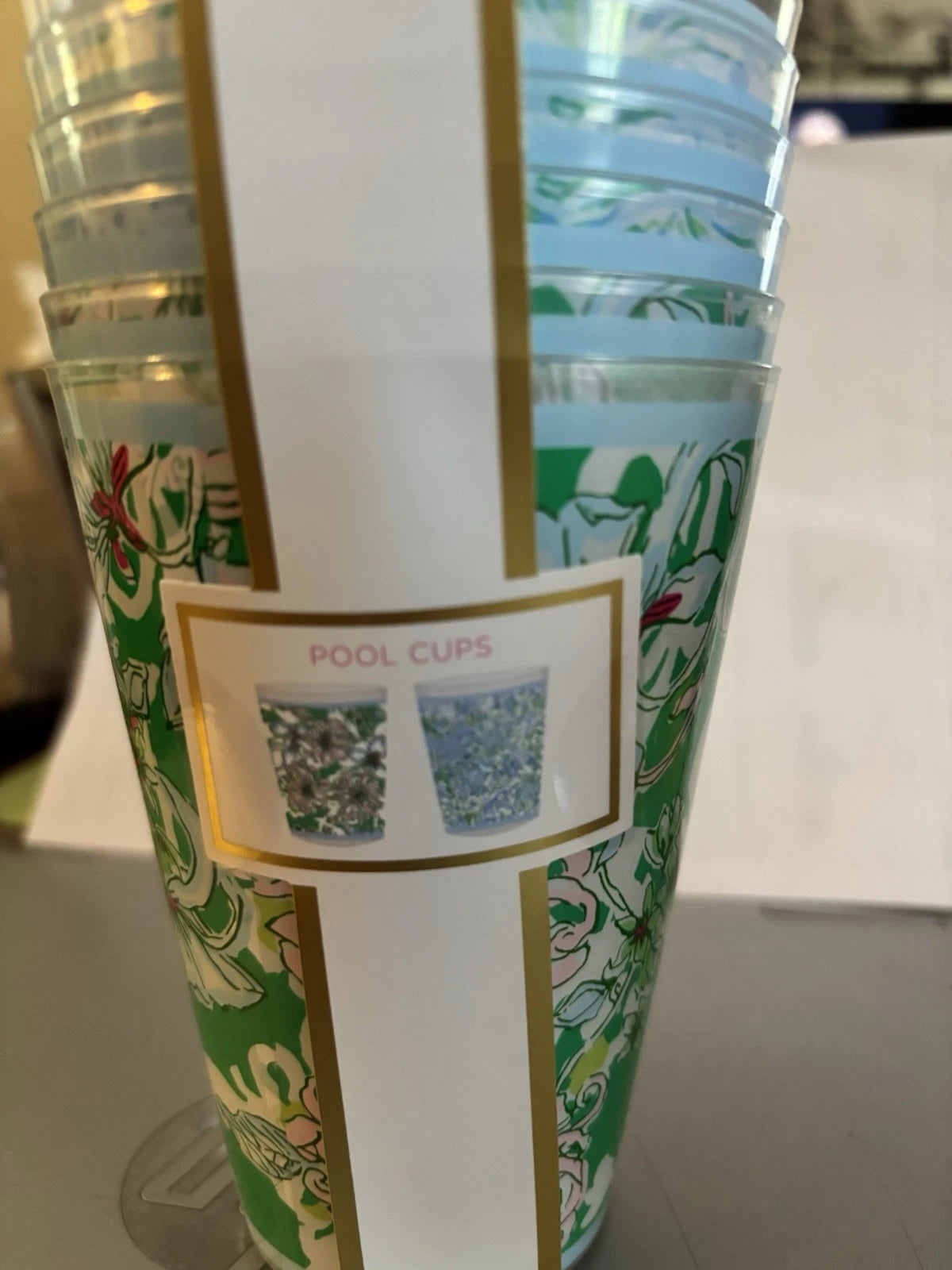 Lilly Pulitzer Pool Cups Set Of 6 'Blossom Views, Dandy Lions” New | eBay