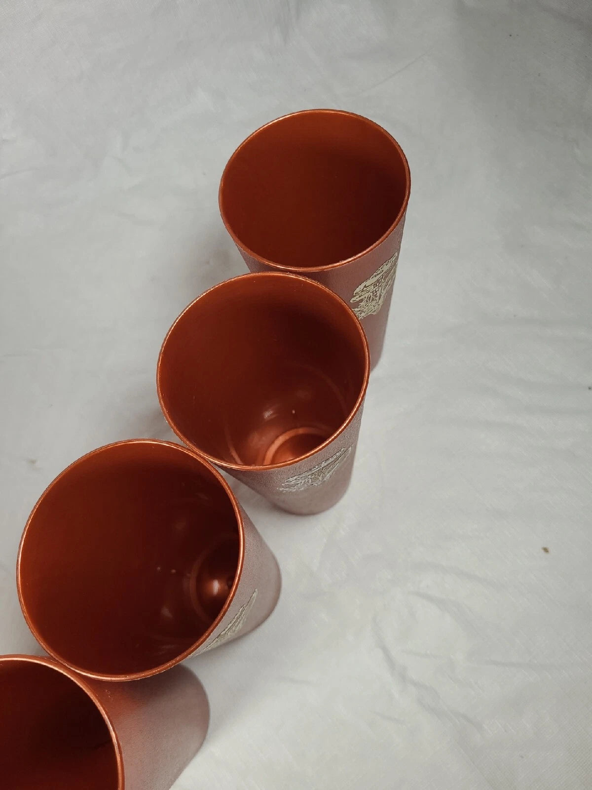 7 Vintage Nasco Silver Mushrooms on Copper Plastic Drinking Cups Tumblers 1970s | eBay