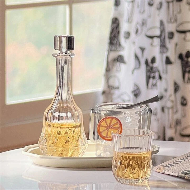 7Pcs/set Miniature Dollhouse 1/6 Wine Ware Bottle Decanter Flute Glass Drinks | eBay