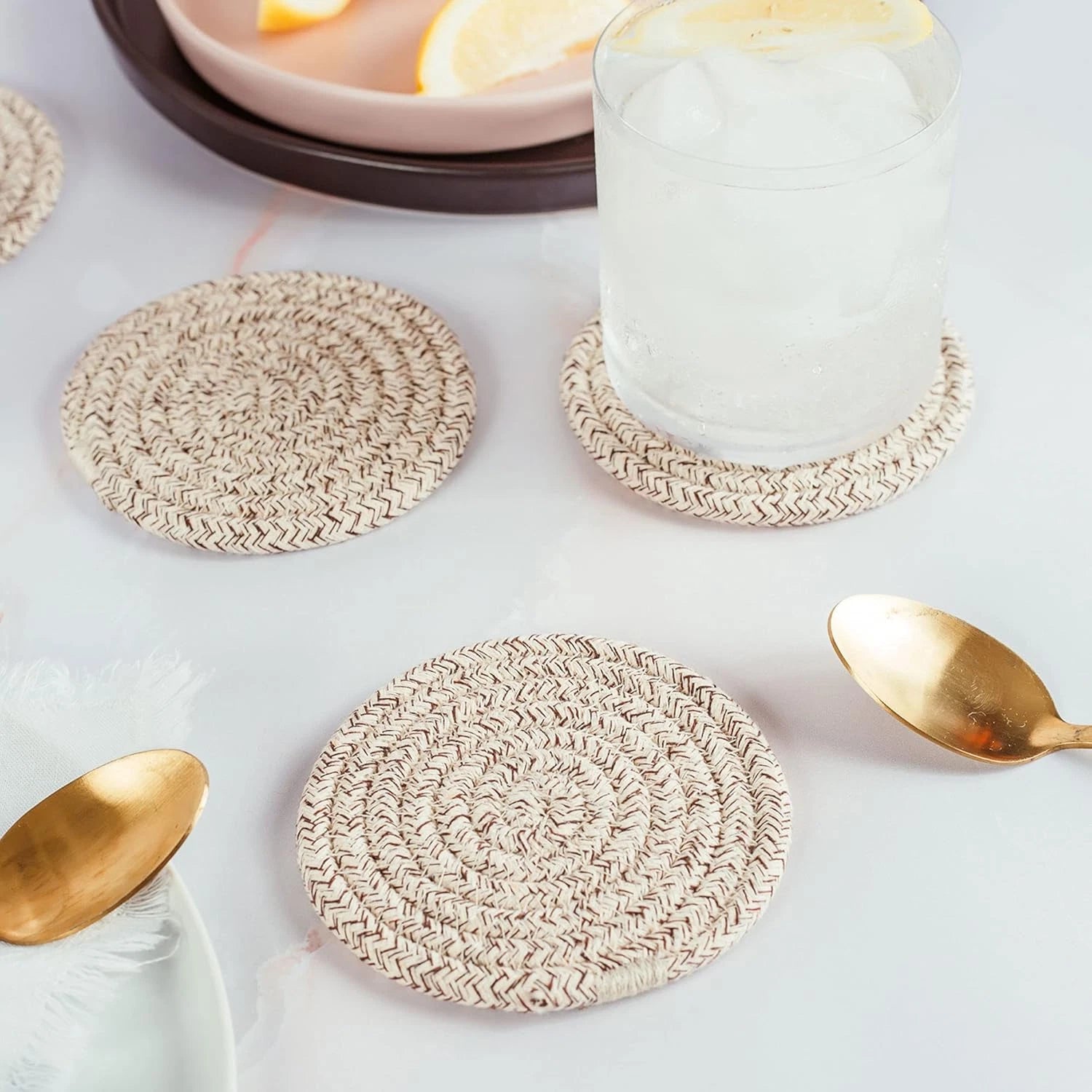 Organihaus Set of 6 Brown Cute Coasters for Drinks | eBay