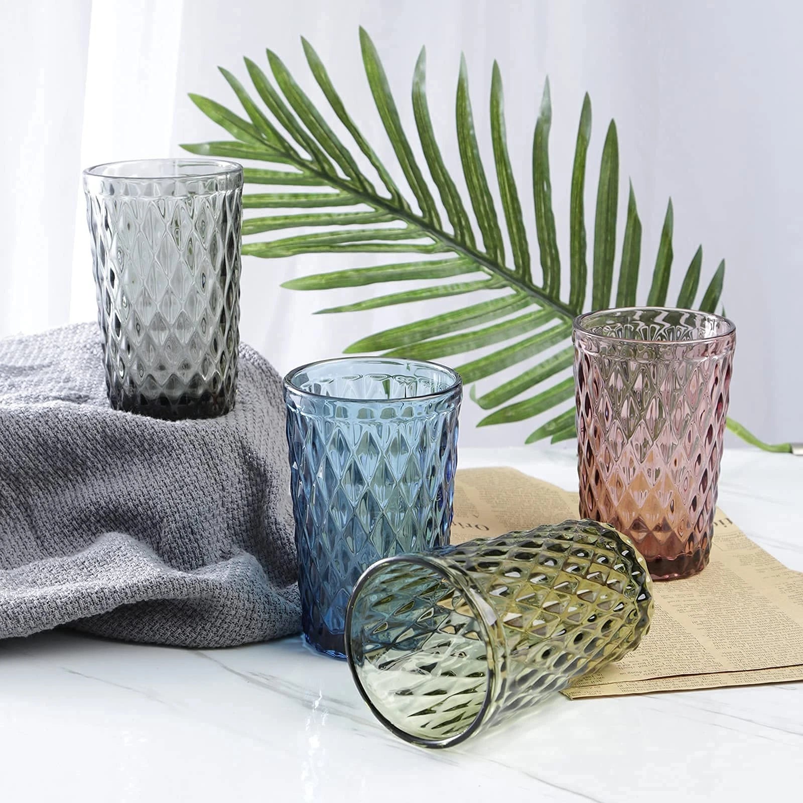 Blue Diamond Glassware Set of 6 - 12 oz Tumblers for Water, Juice, Cocktails | eBay