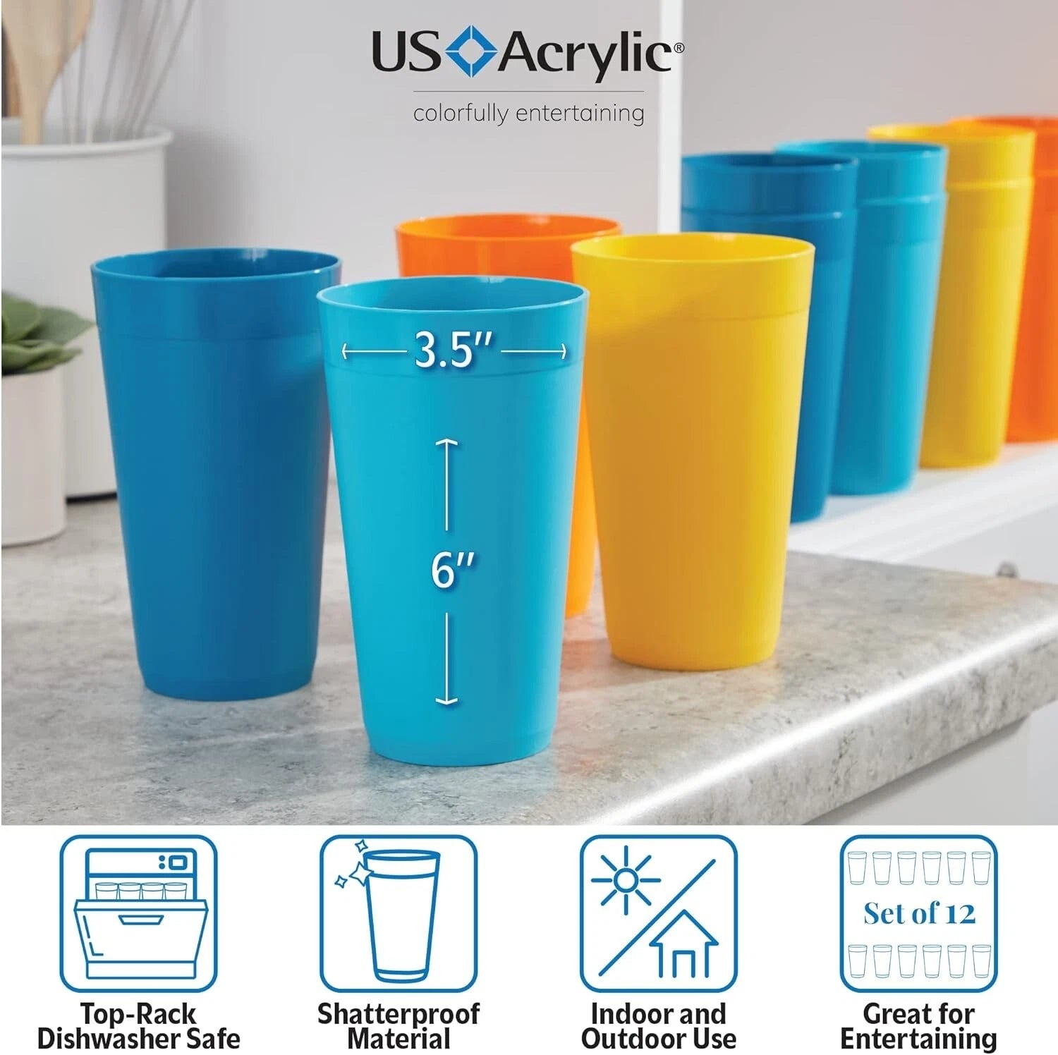 Durable 20oz Stackable Water Tumblers | BPA-Free, Dishwasher Safe Set of 12 | eBay