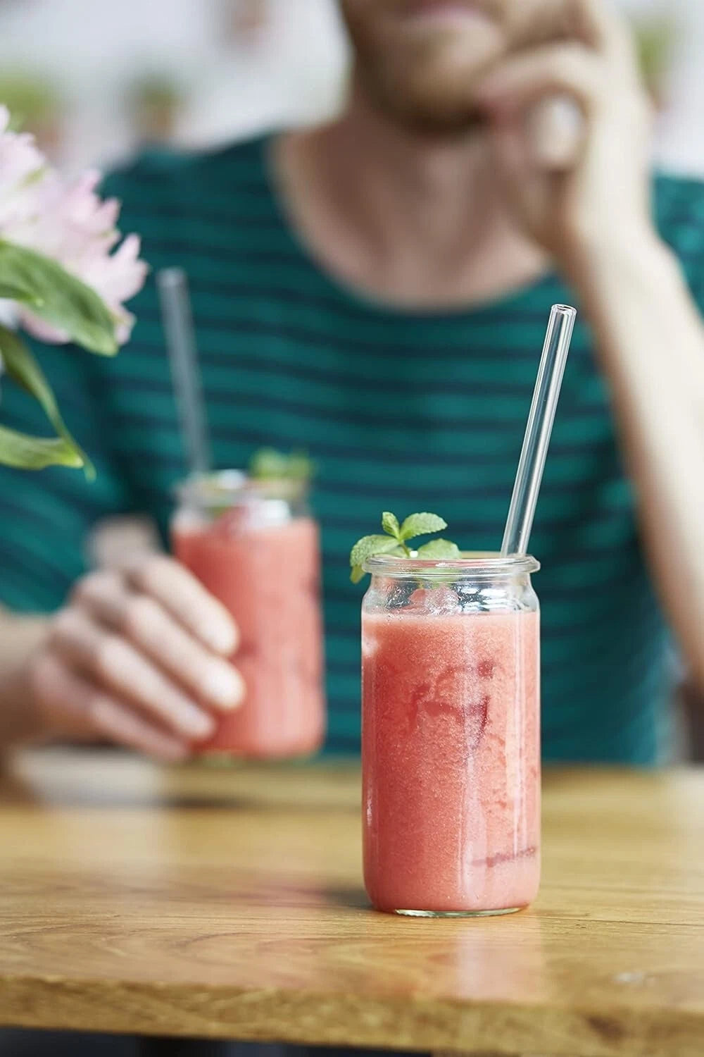 8-Inch Glass Straws Set - 6 Durable Reusable Straws for Smoothies & Cocktails | eBay