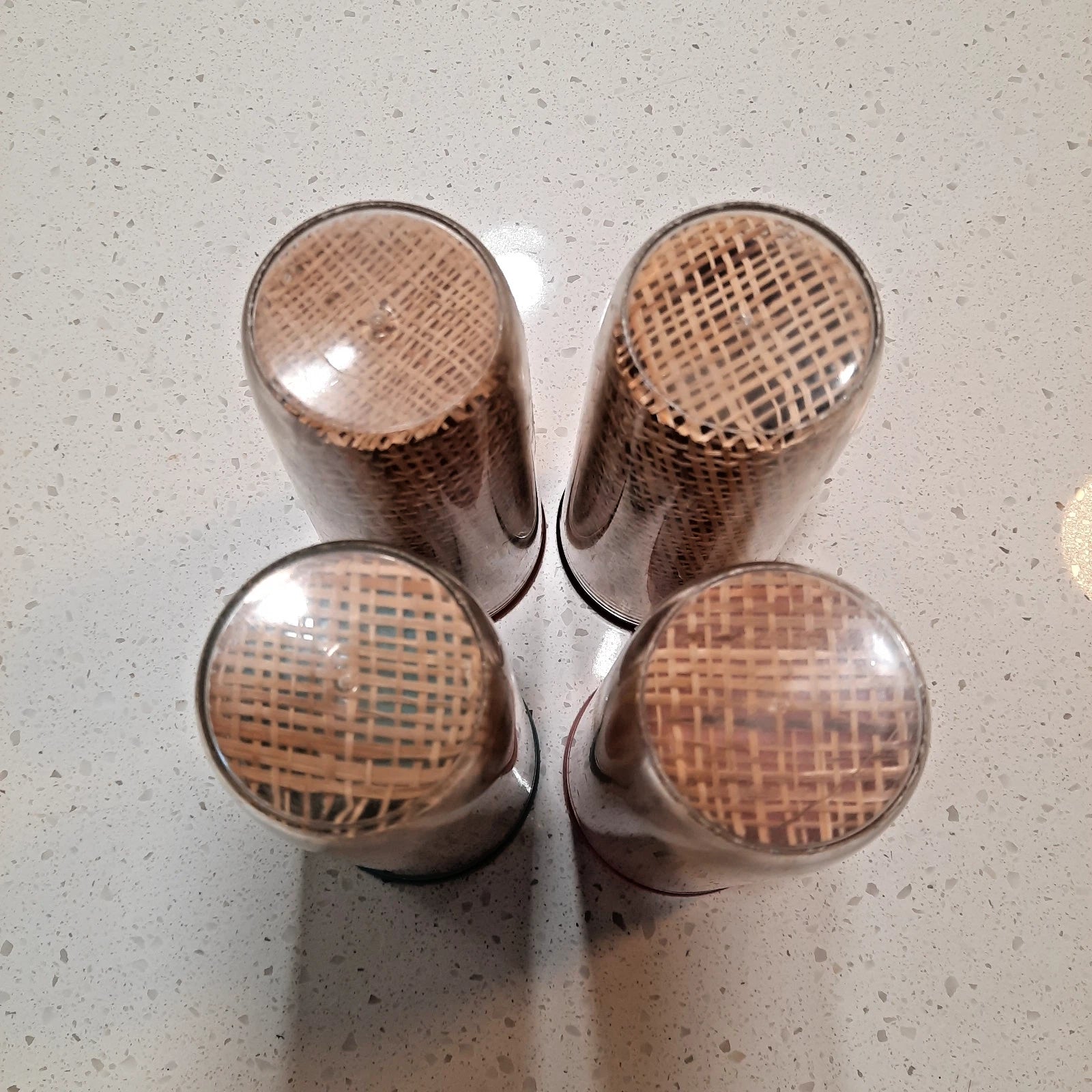 Raffia Ware Melmac Insulated Tumblers Multicolor Set of 4 MCM 1960s Nostalgia | eBay