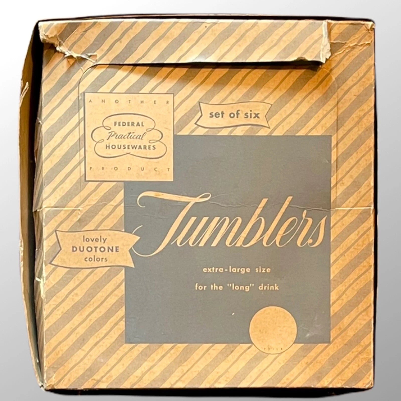 MidCentury Retro Plastic Tumbler Glasses Avocado and gray Federal Houseware NOS | eBay