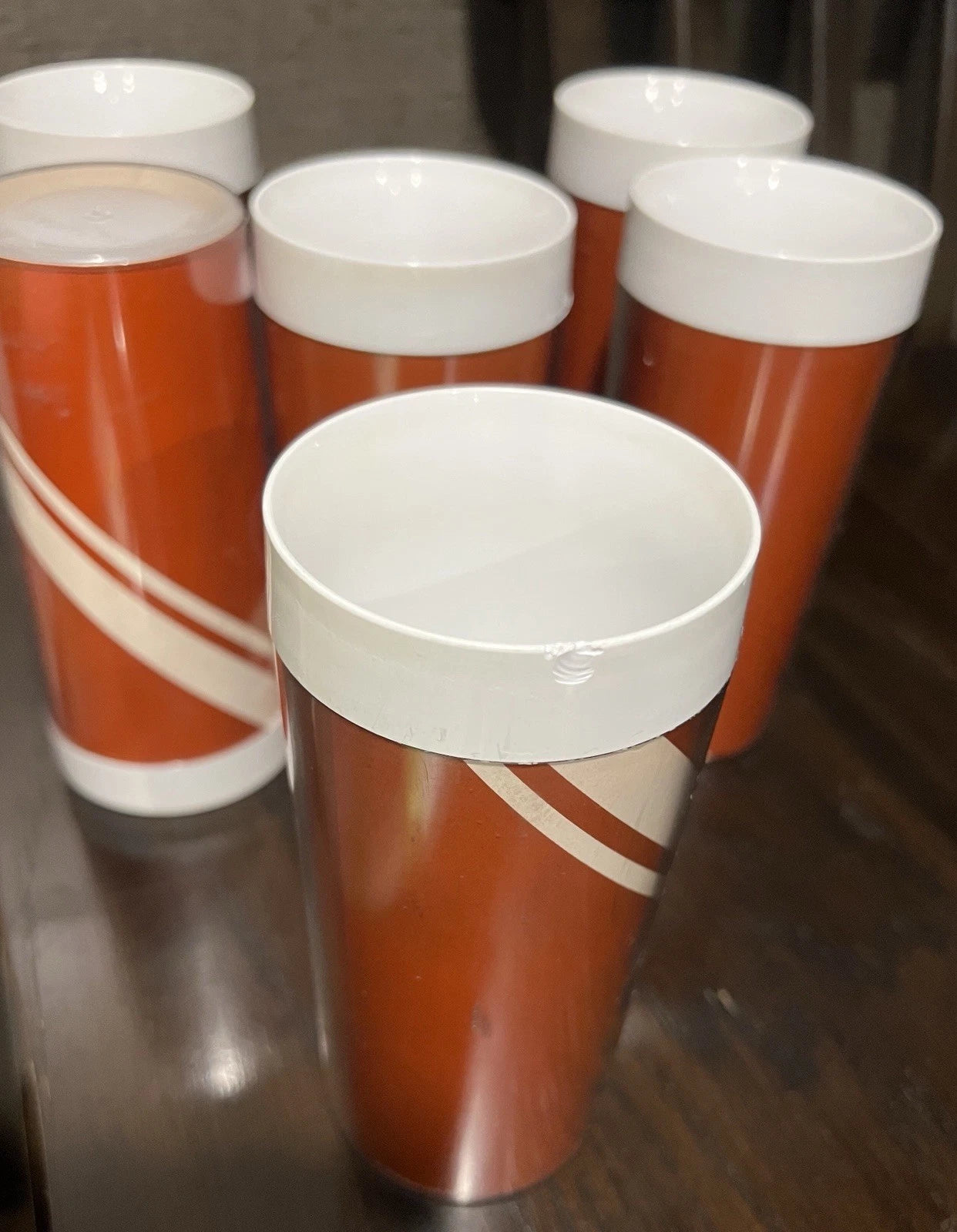 Retro Thermo-Serv 1979 Candy cane Striped Tumblers Set Of 6 | eBay