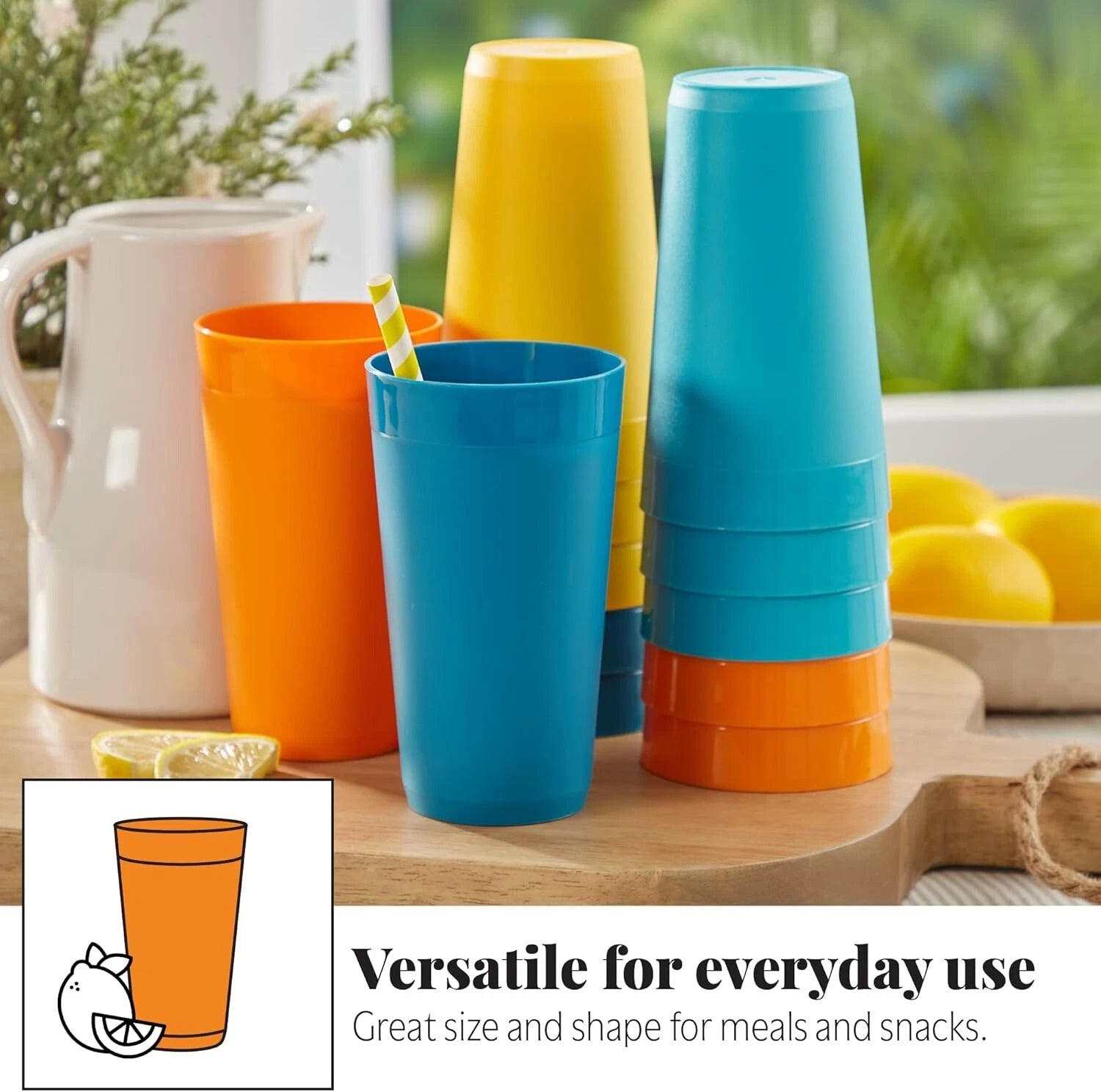 Durable 20oz Stackable Water Tumblers | BPA-Free, Dishwasher Safe Set of 12 | eBay