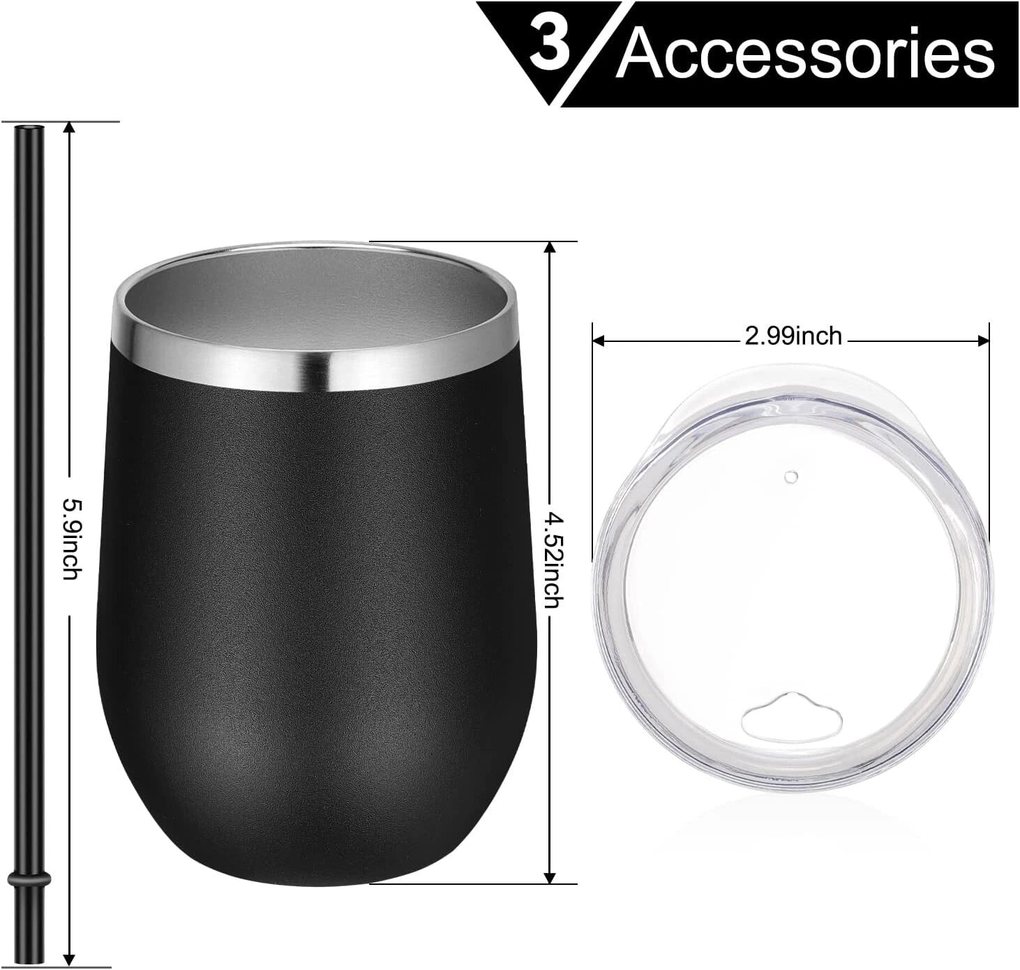 Fashionable 12oz Stemless Wine Tumblers - Bulk of 6 for Hot & Cold Drinks | eBay