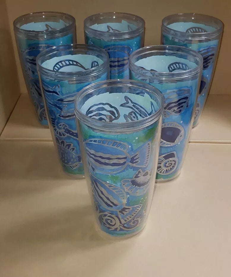 Beach Style Acrylic Tumblers 6 count in Excellent Used Condition | eBay