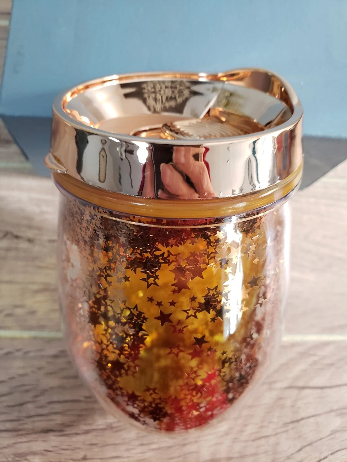 #529 8oz Acrylic Stemless Wine Glasses Party Bar Glitter Set of 4 New In Box | eBay
