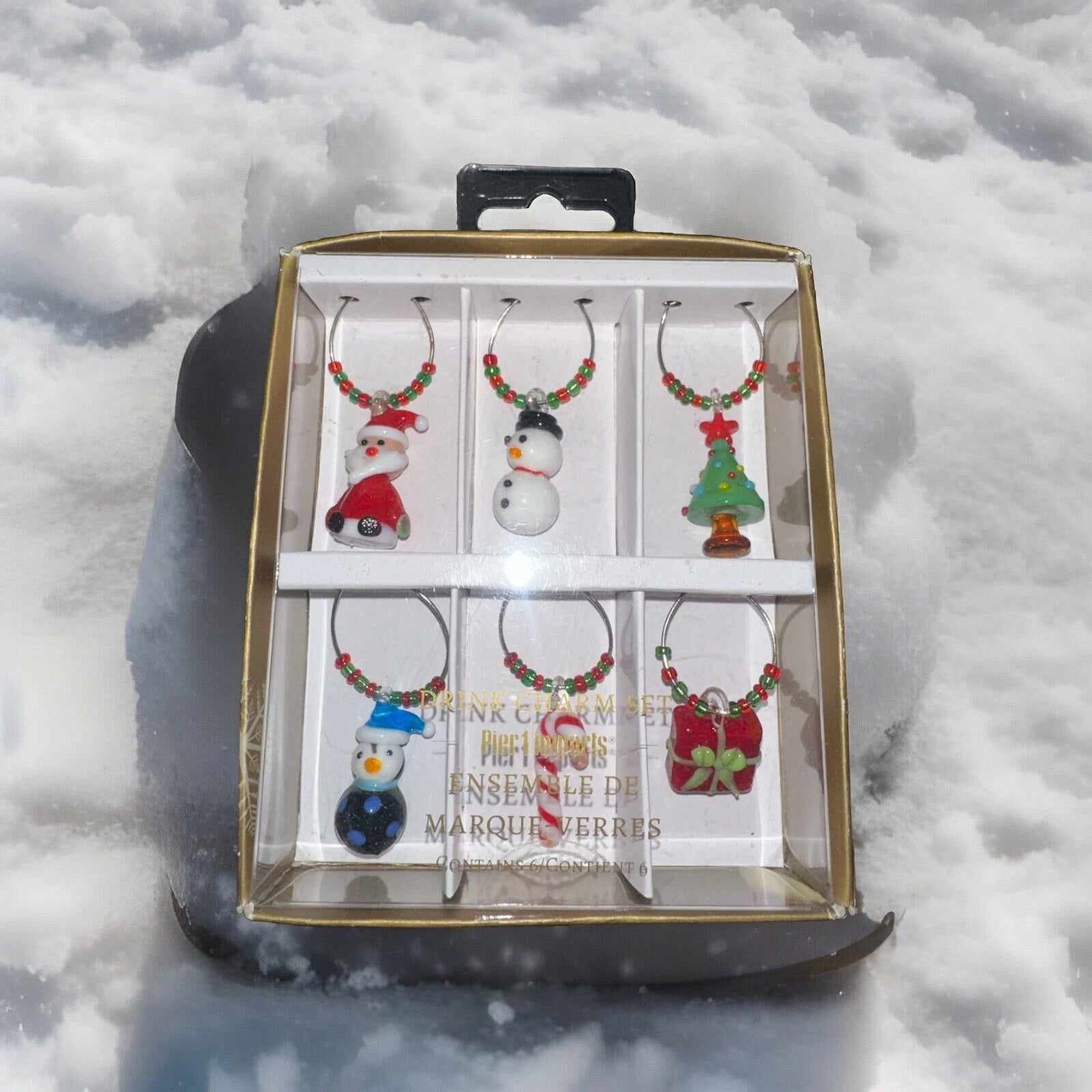 Pier 1 Imports Drink Charms Set of 6 Holiday Christmas Cocktail Party Decor NIB | eBay