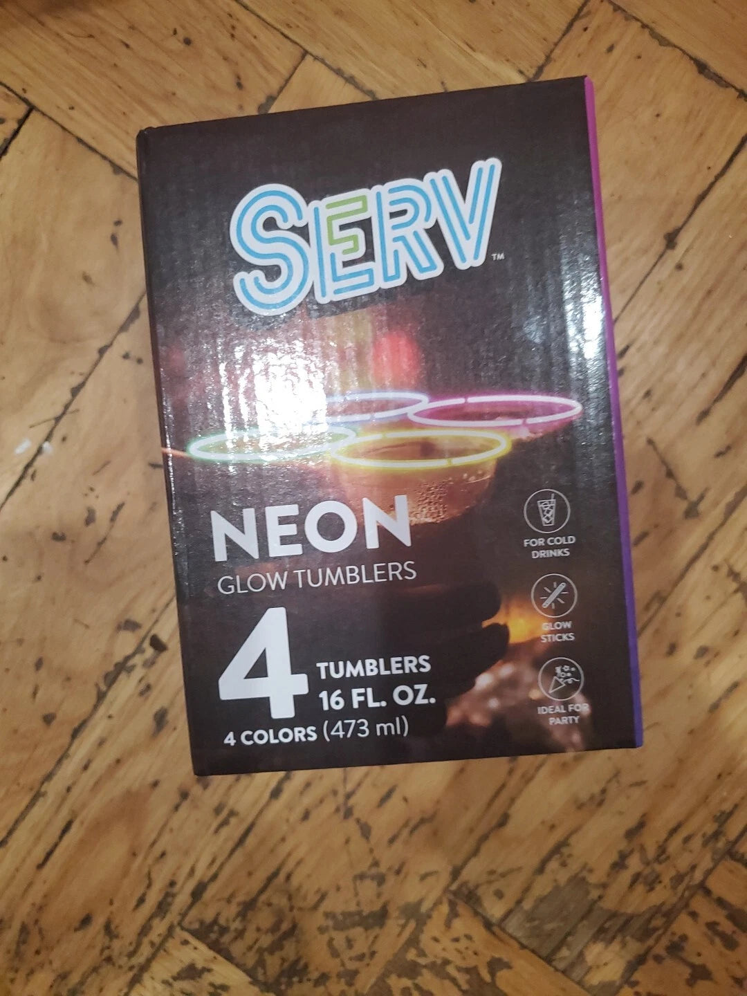 Serv NEON Glow Tumblers 4 Plastic Tumblers 16 fl. oz. 4 Colors For Cold Drinks | eBay