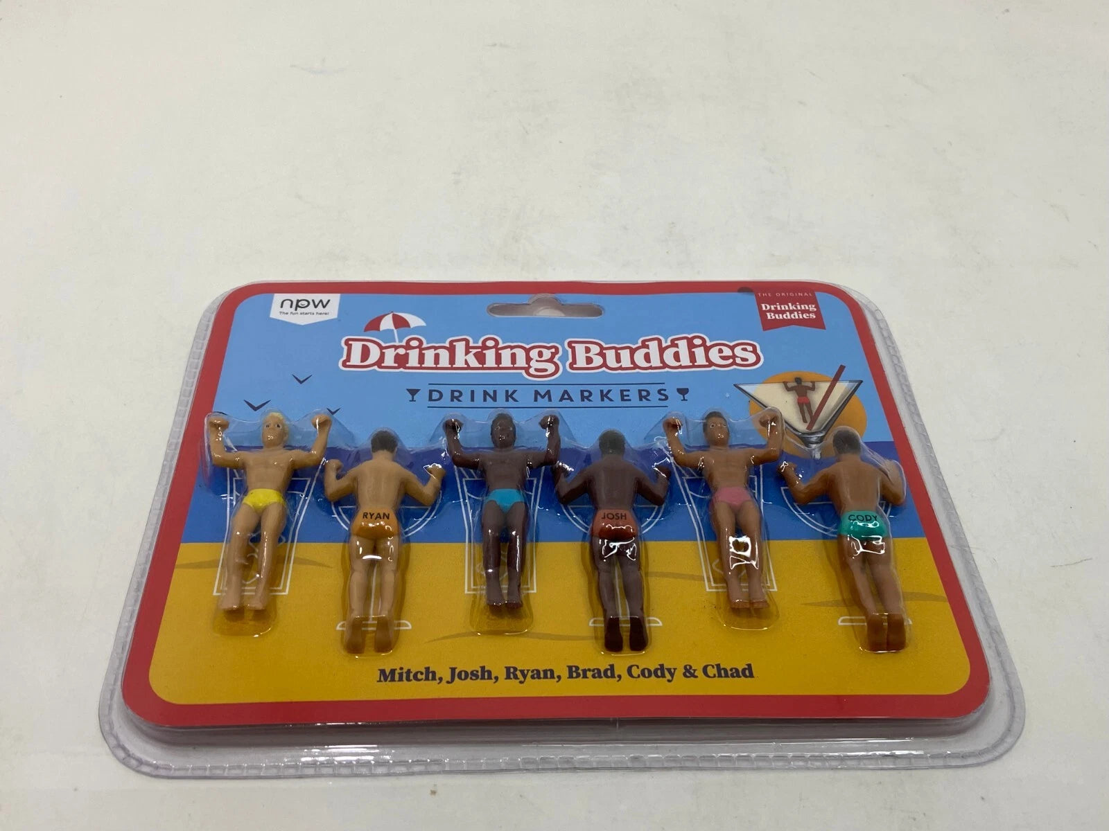 Drinking Buddies Drink Markers Muscular Men Set of 6 Pack Cocktail Collectibles | eBay