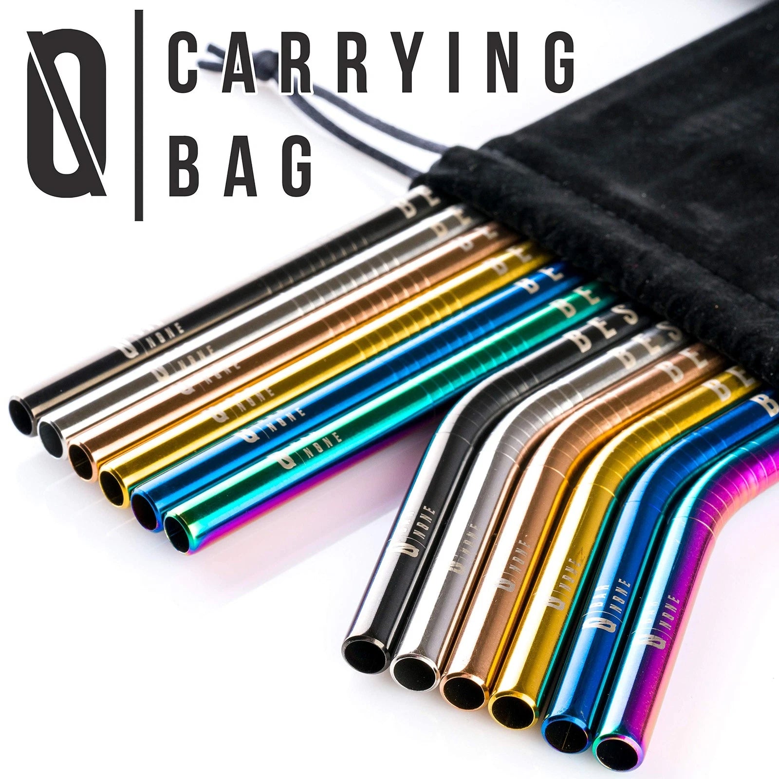 BAR NONE Best Straws Set of 12 | 10.5" Long Wide Rainbow Multi Colored Stainl... | eBay