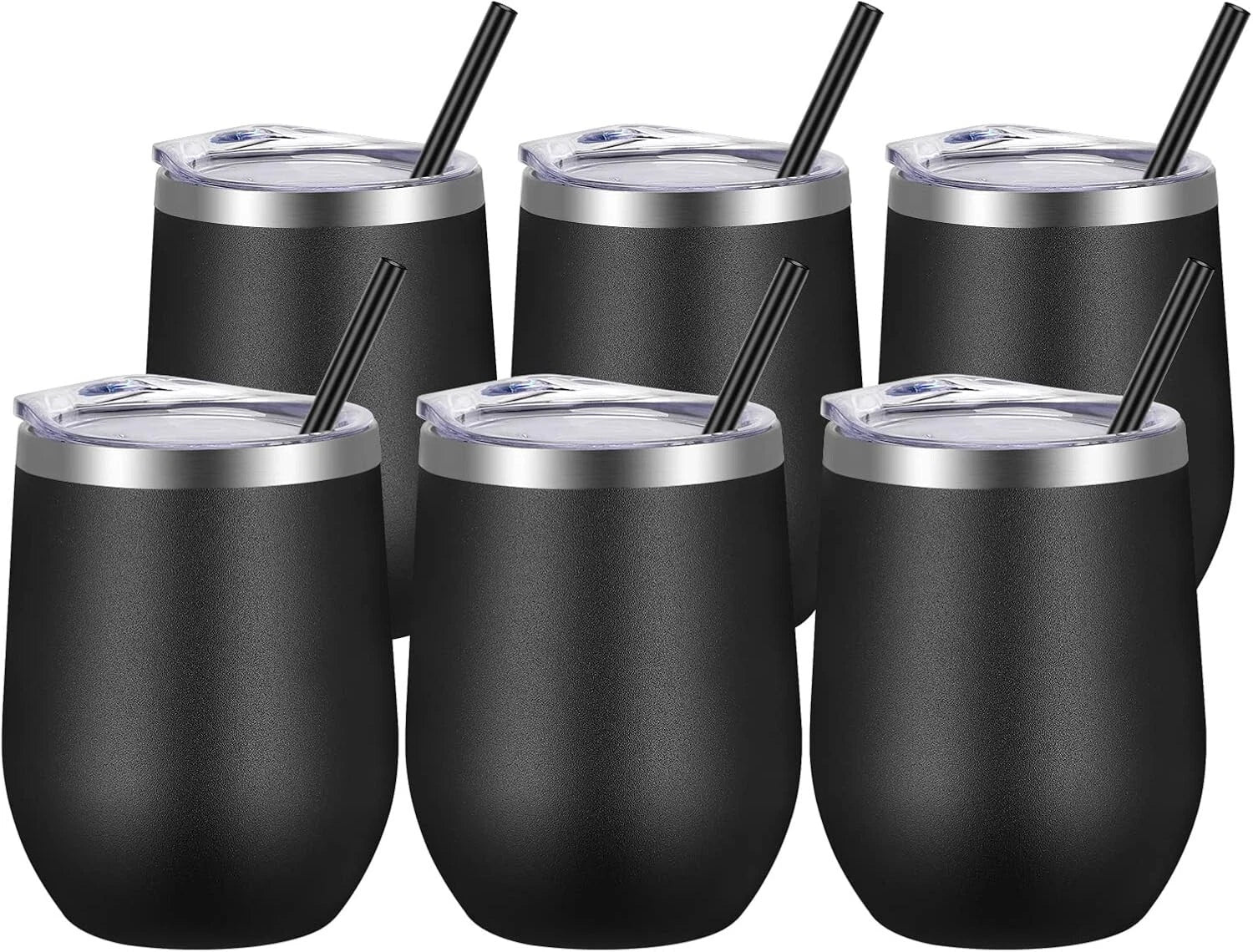 Fashionable 12oz Stemless Wine Tumblers - Bulk of 6 for Hot & Cold Drinks | eBay
