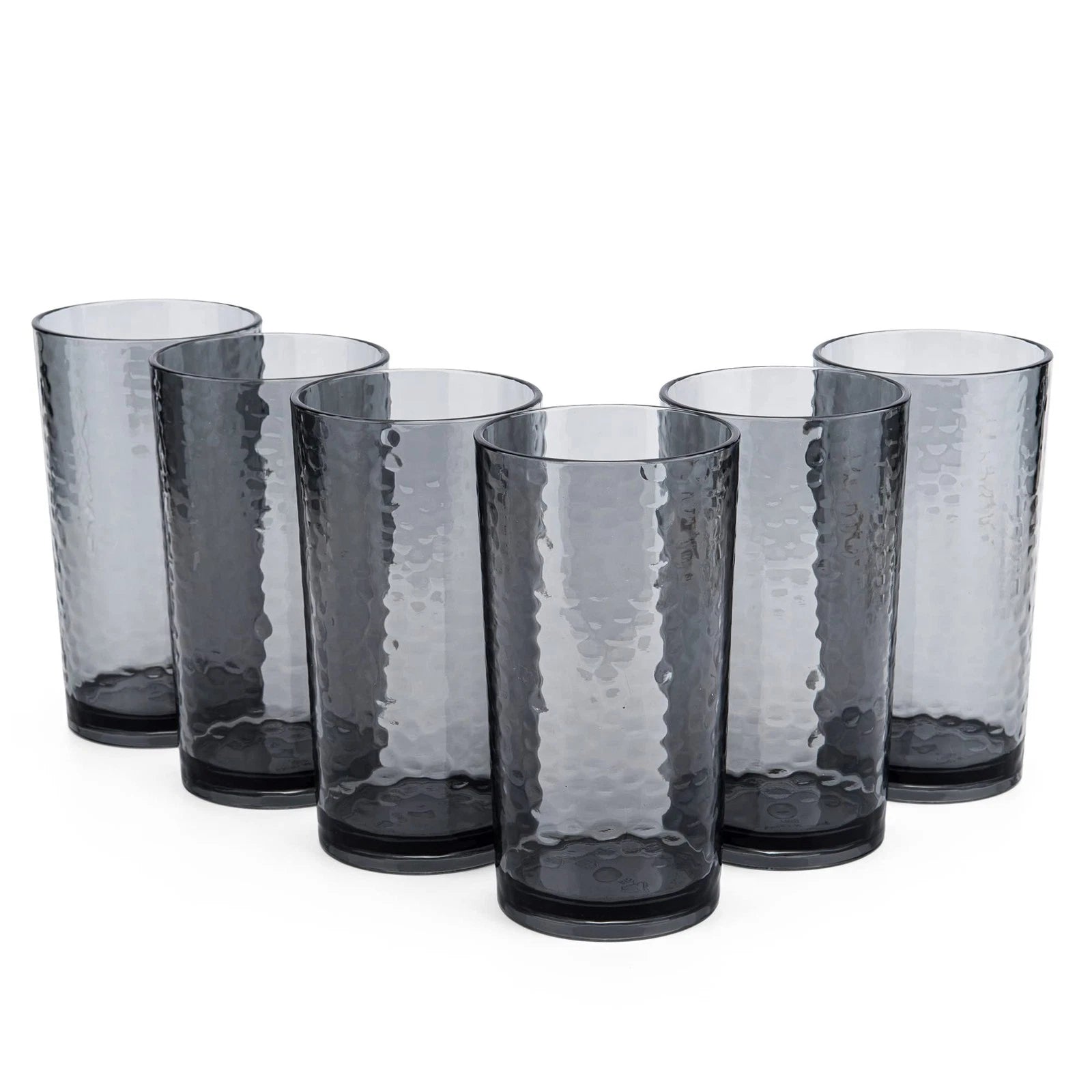 KX-WARE BPA-Free 20oz Hammered Acrylic Tumblers, Set of 6, Smoky Grey, Dishwa... | eBay