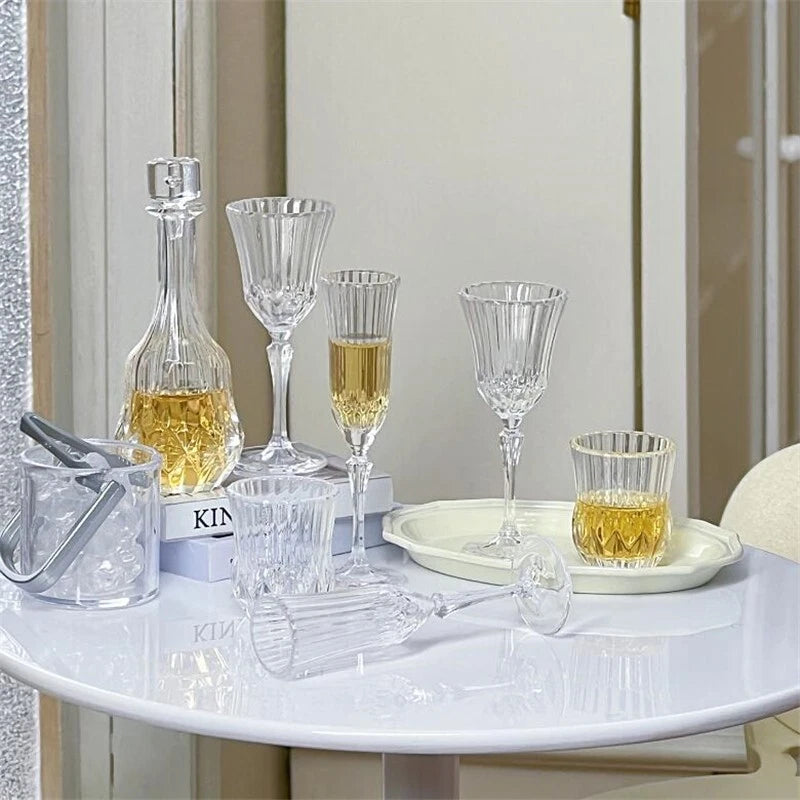 7Pcs/set Miniature Dollhouse 1/6 Wine Ware Bottle Decanter Flute Glass Drinks | eBay