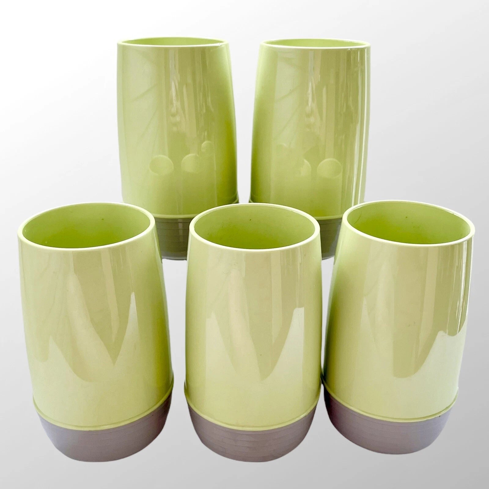 MidCentury Retro Plastic Tumbler Glasses Avocado and gray Federal Houseware NOS | eBay