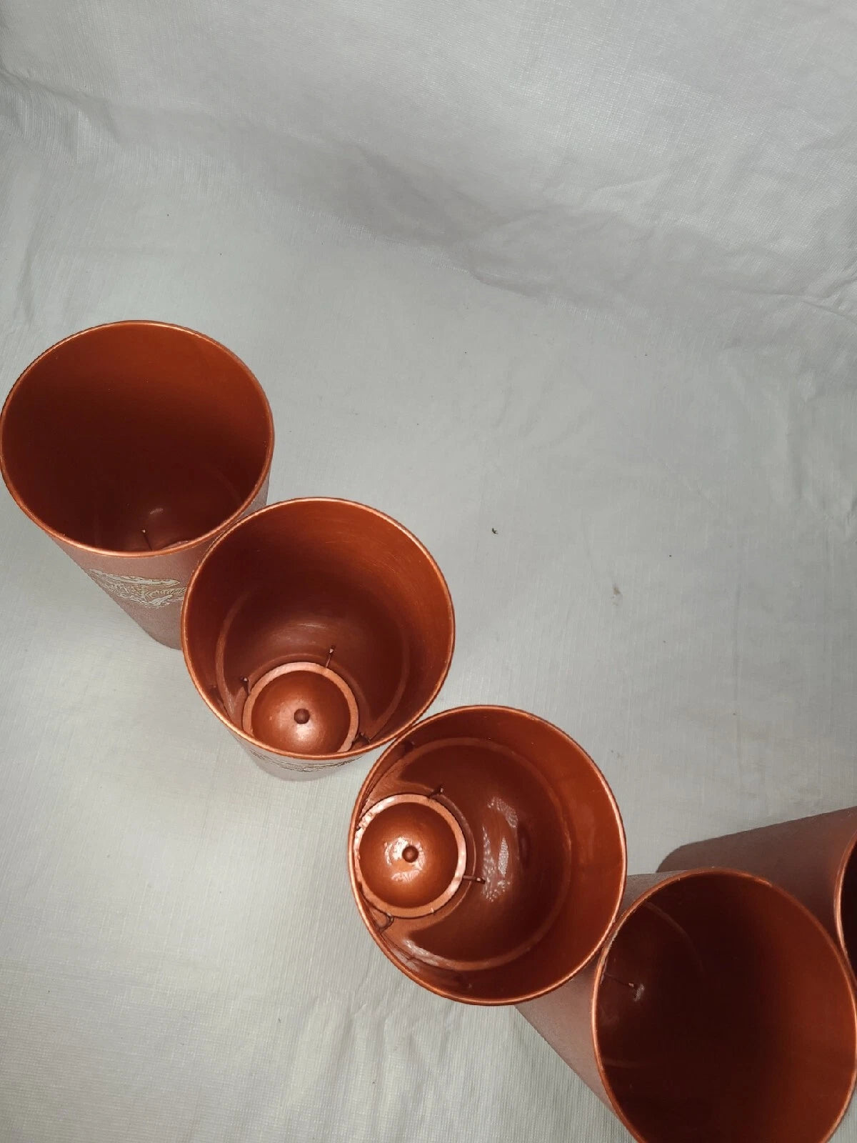 7 Vintage Nasco Silver Mushrooms on Copper Plastic Drinking Cups Tumblers 1970s | eBay