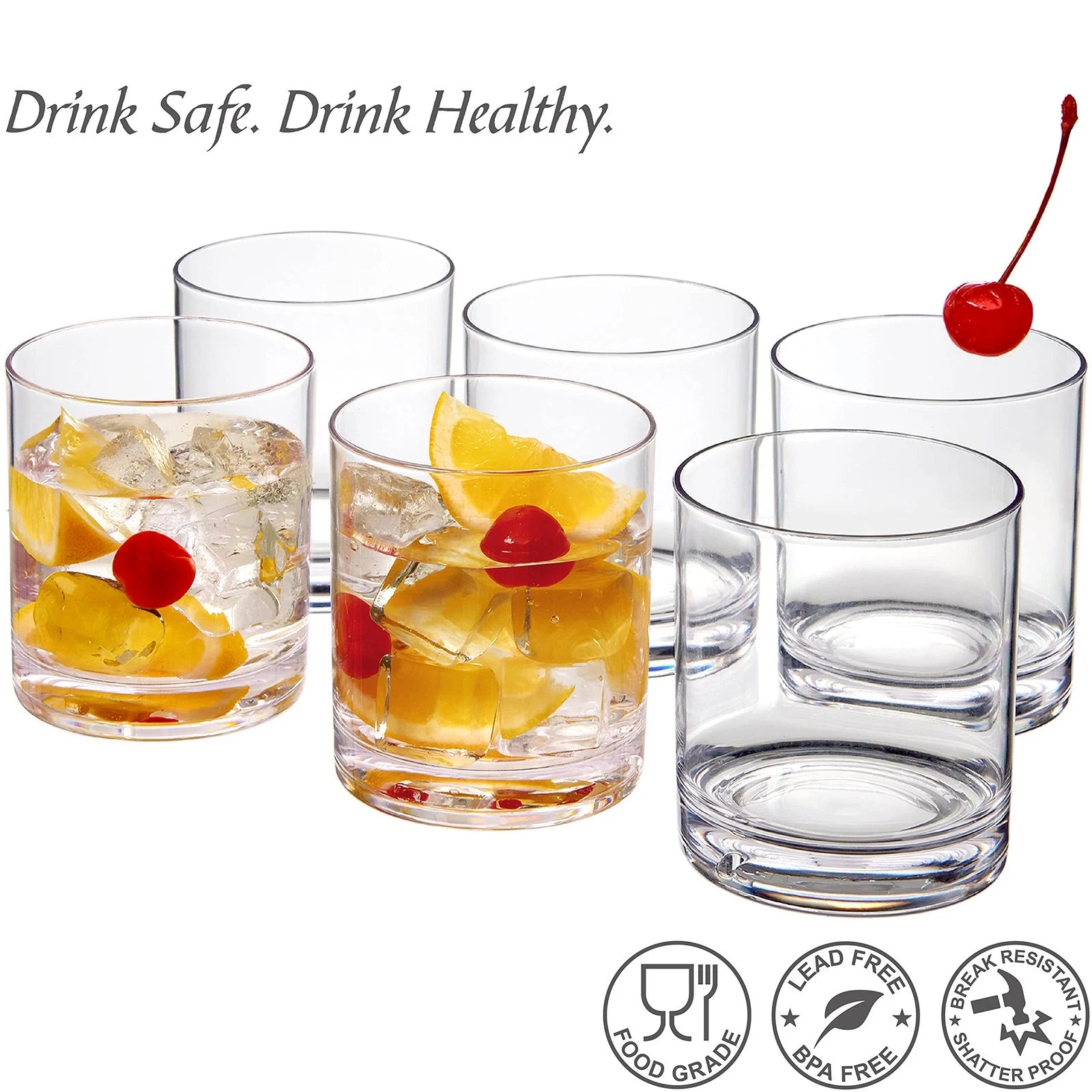 Amazing Abby Probity 12oz Plastic Tumblers, Set of 6, BPA-Free, Shatter-Proof | eBay