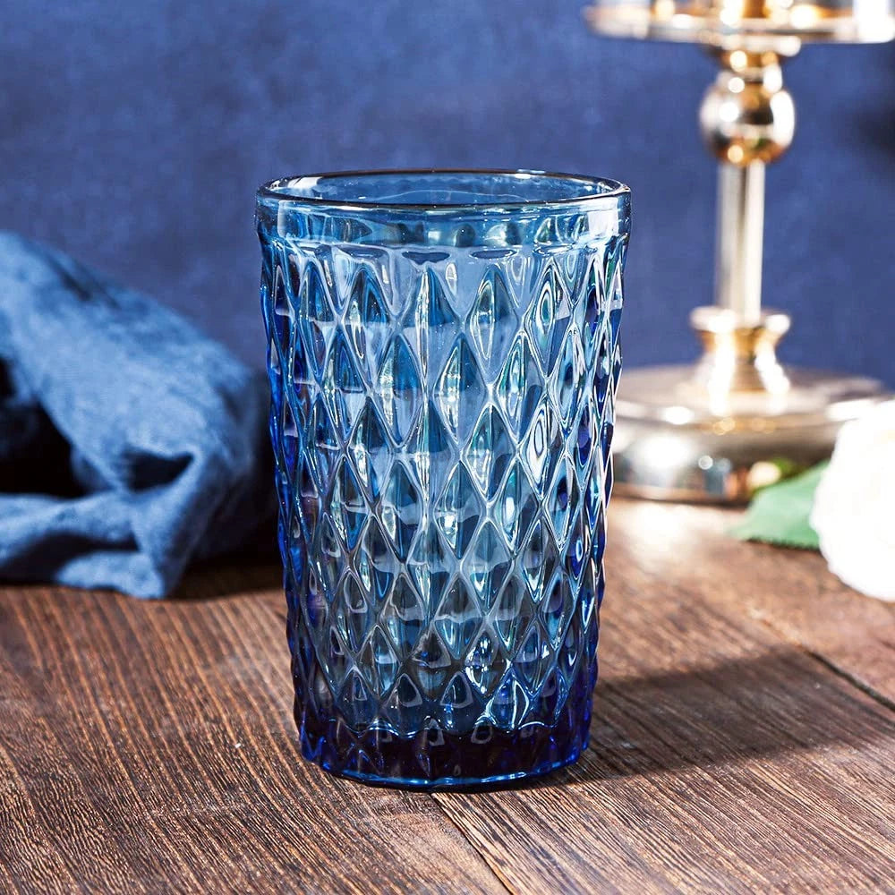 Blue Diamond Glassware Set of 6 - 12 oz Tumblers for Water, Juice, Cocktails | eBay