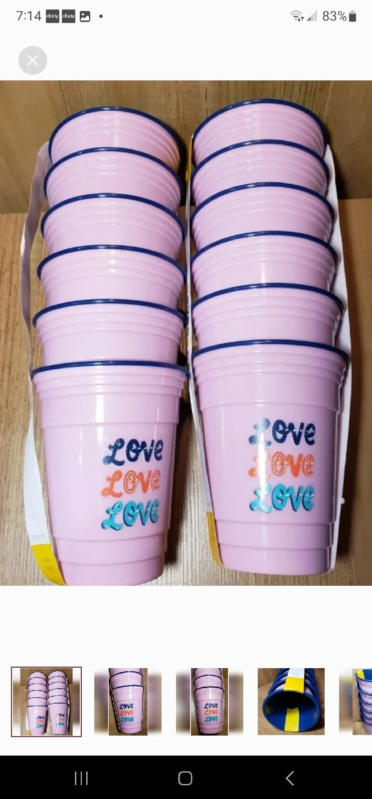 12 LOVE Cups Purple Blue 17 Oz Party Picnic Drink BPA FREE Novogratz Insulated | eBay