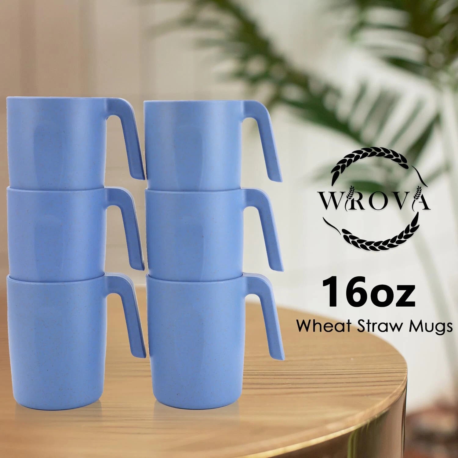 16oz Wheat Straw Cups With Handles Set Of 6plastic Cups Reusableunbreakable Kids | eBay