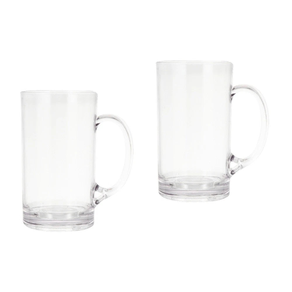 Set of 2 Transparent Beer Mug Glass Mugs Cup with Handle Drinking Clear | eBay