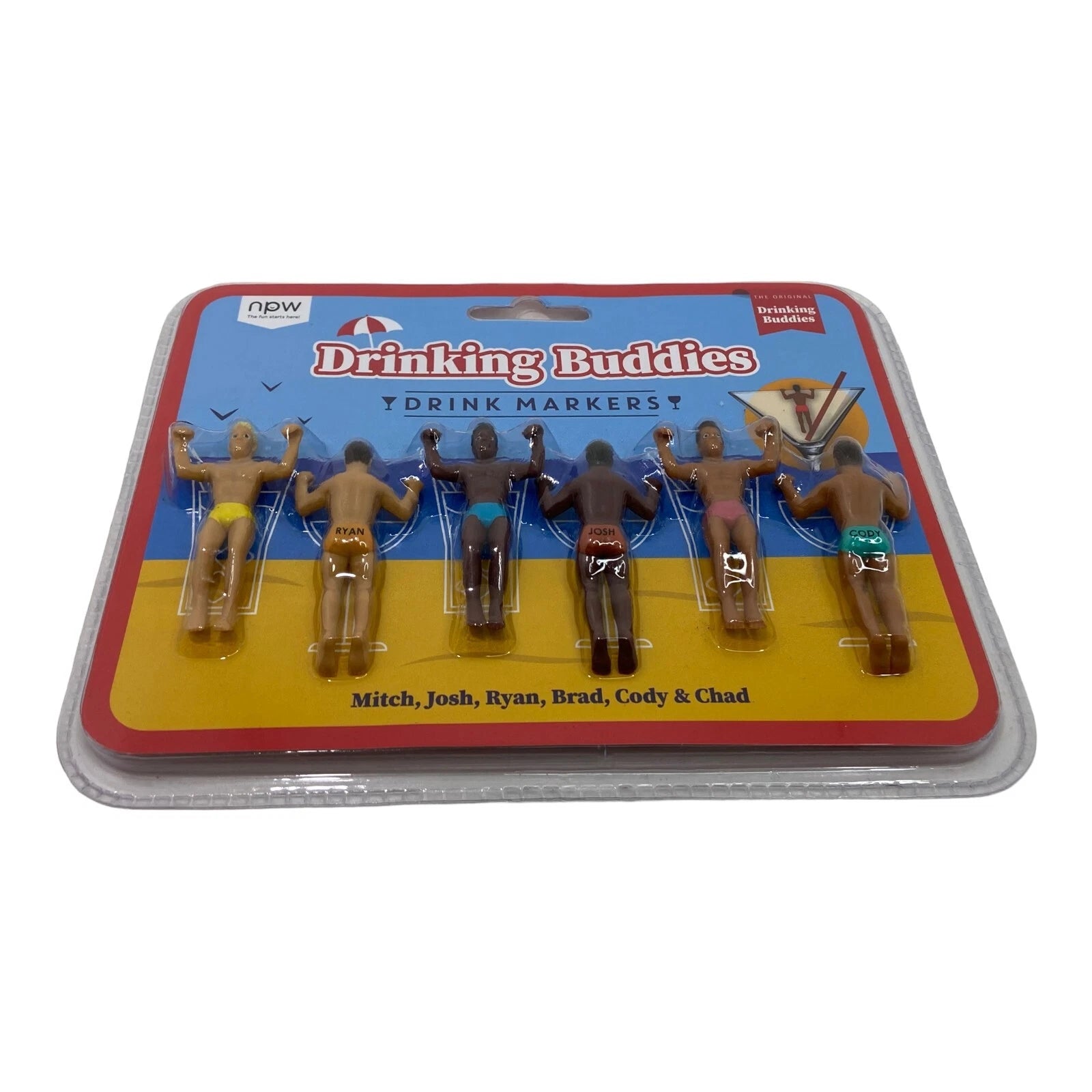 Drinking Buddies Drink Markers Muscular Men Set of 6 Pack Cocktail Collectibles | eBay