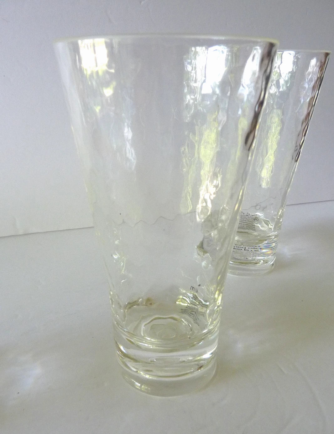 4 West Elm Acrylic Hammered Tumblers Highball Drinking Glassware Clear NWT | eBay