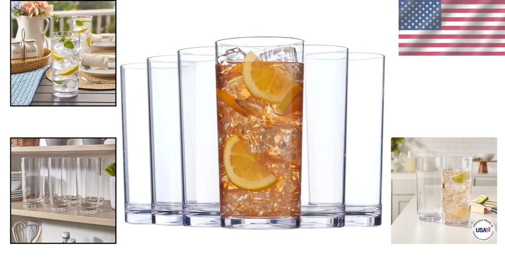 Stylish Classic Clear Plastic Iced Tea Cups - 6 Pack for Weddings & Parties | eBay